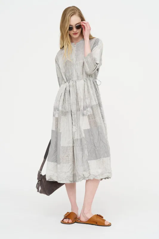 Tsugihagi Print Dress, Ivory made by Pas de Calais