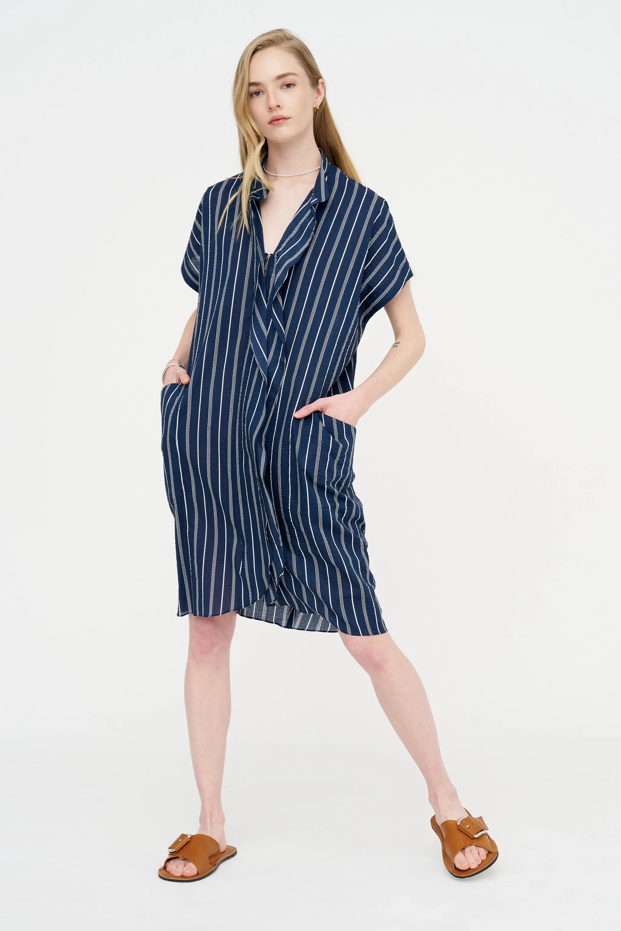 Fin Gaban Dress, Ink & White sold by Kick Pleat