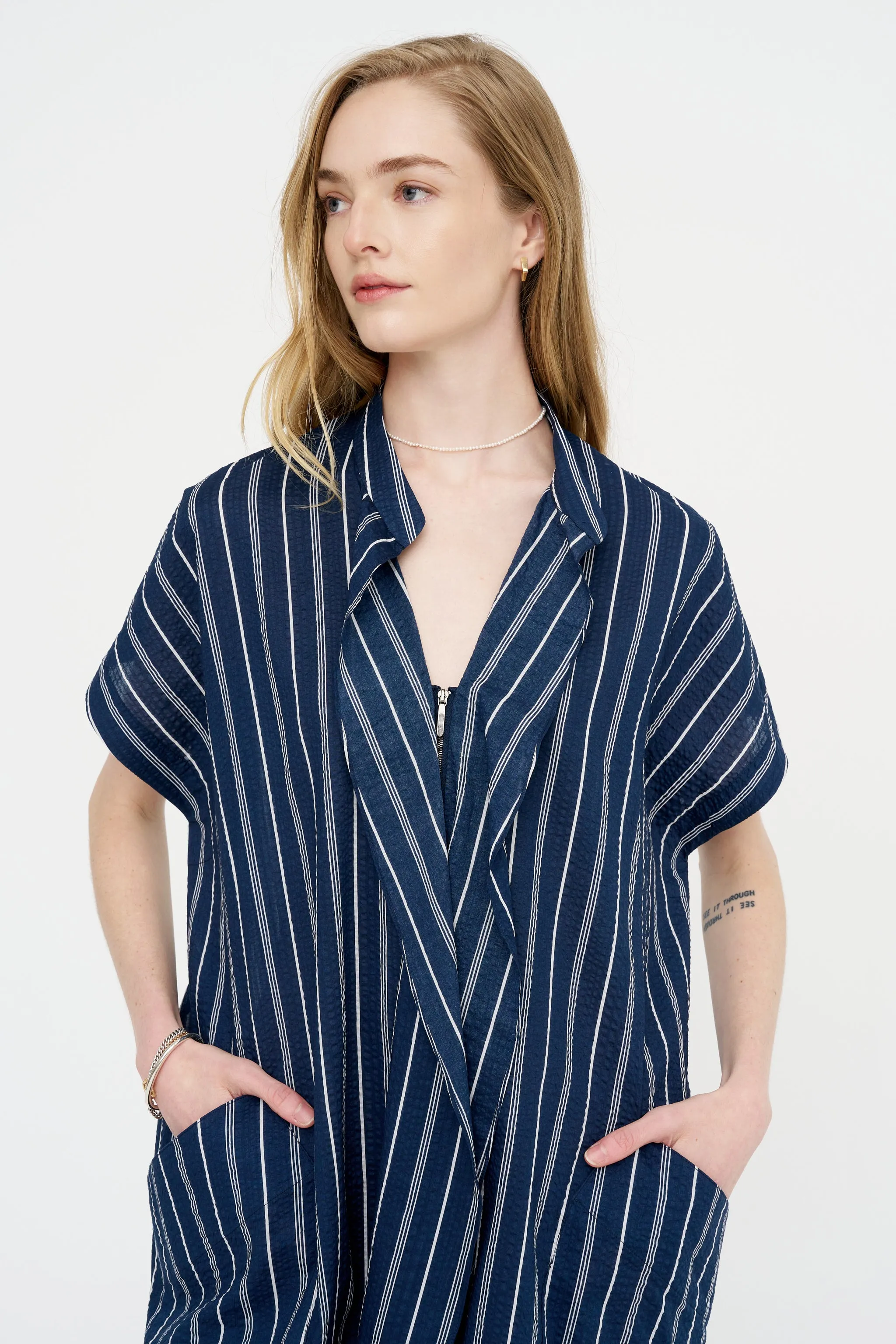 Fin Gaban Dress, Ink & White sold by Kick Pleat product image thumbnail 5