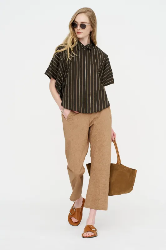 Circle Shirt, Brown & Tan made by Zero + Maria Cornejo