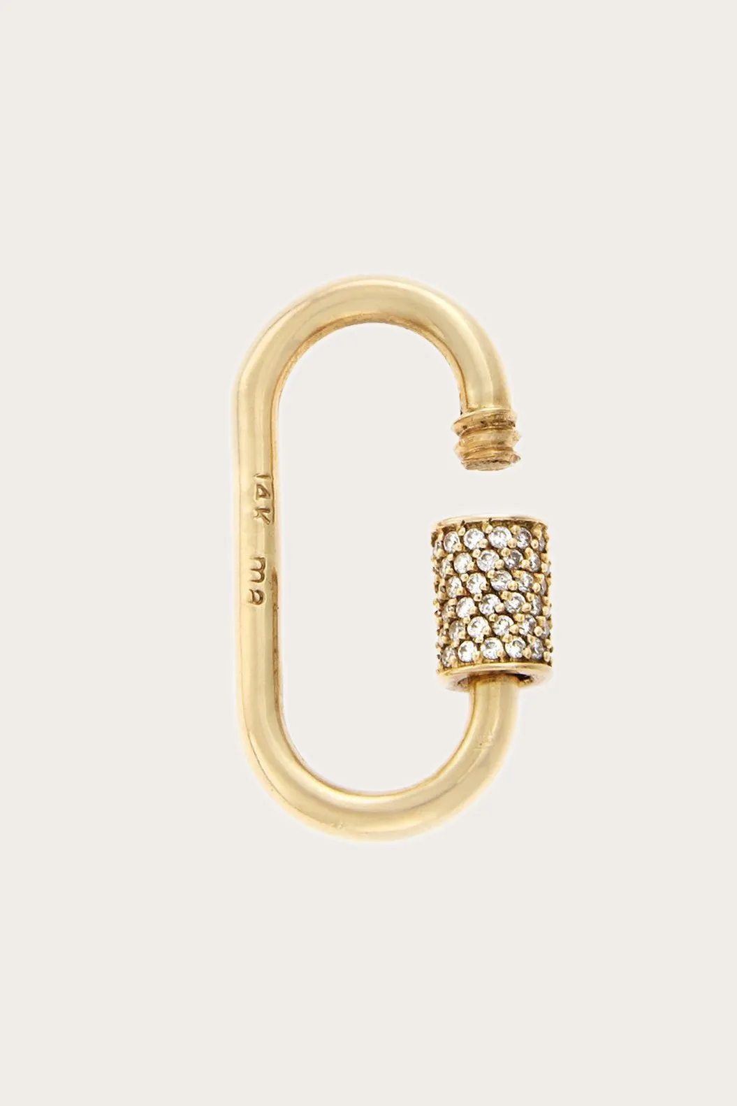 Medium Stoned Lock with Diamonds, Yellow Gold sold by Kick Pleat product image thumbnail 2