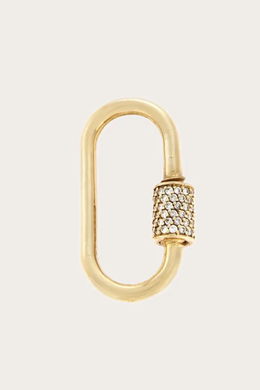 Medium Stoned Lock with Diamonds, Yellow Gold made by Kick Pleat