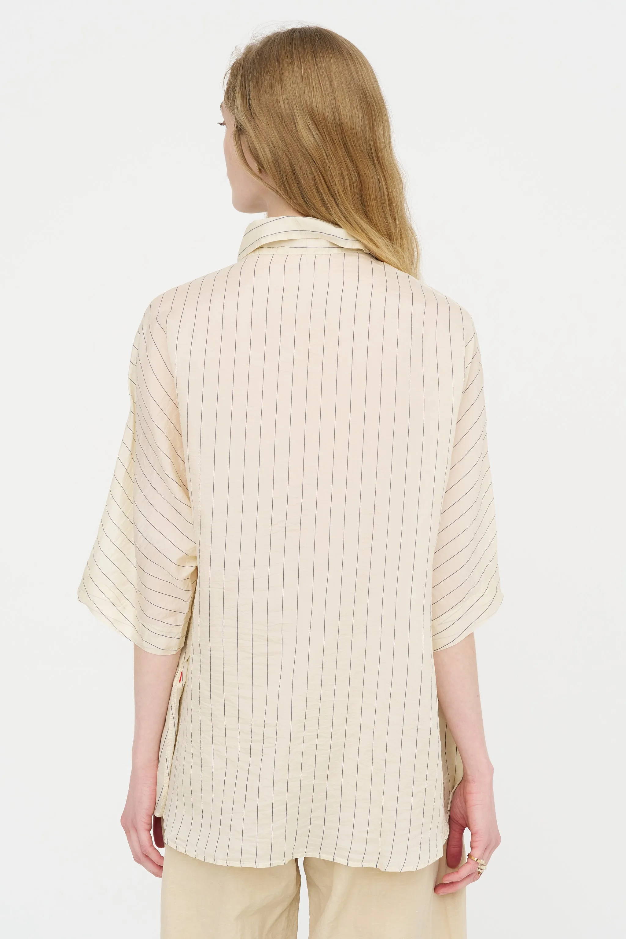 Waga Short Sleeve Shirt - Taffeta Silk, Stripe 1 sold by Kick Pleat product image thumbnail 4