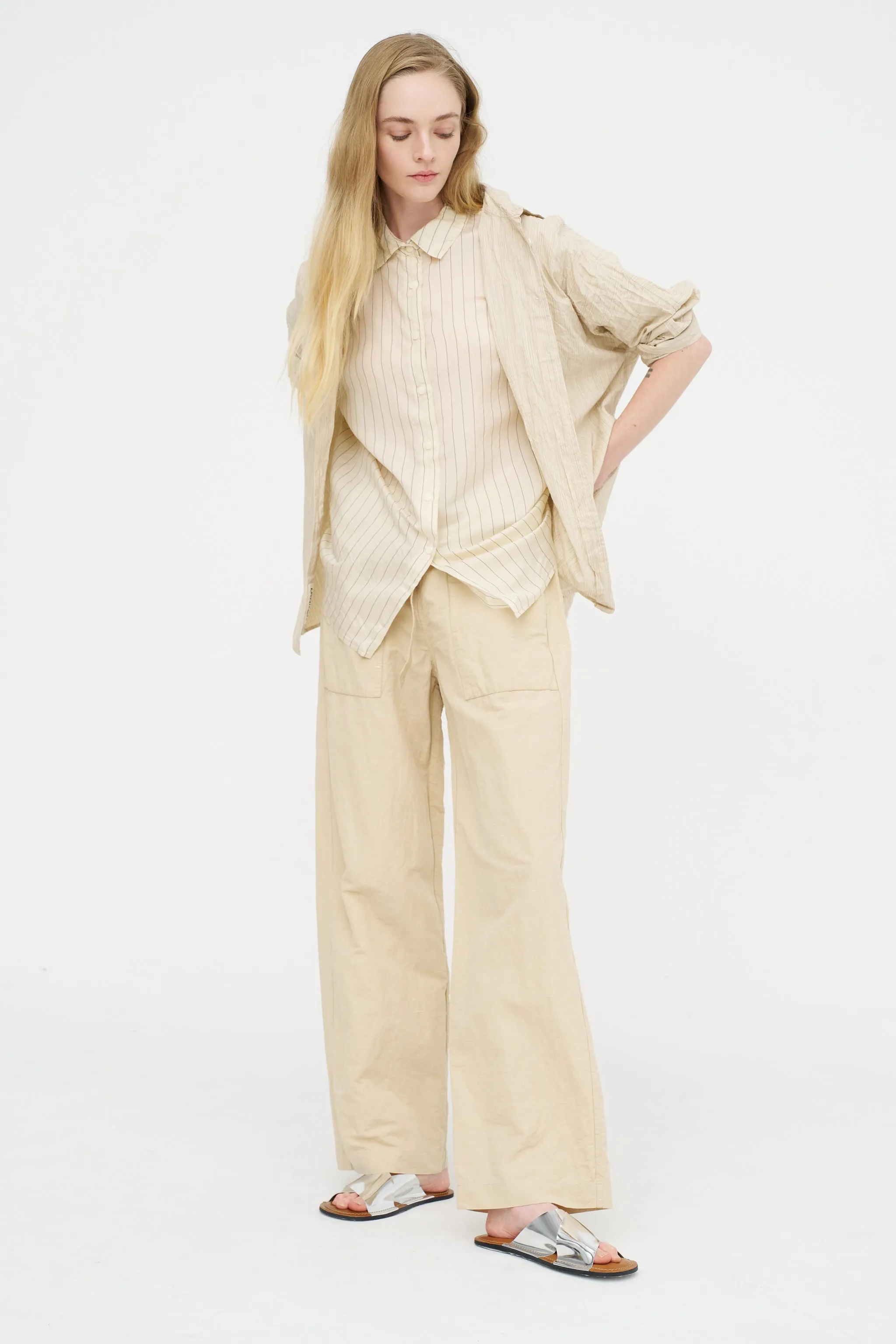 Waga Short Sleeve Shirt - Taffeta Silk, Stripe 1 sold by Kick Pleat product image thumbnail 5