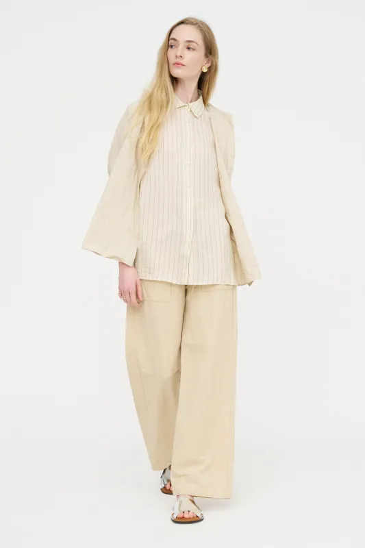 Waga Short Sleeve Shirt - Taffeta Silk, Stripe 1 sold by Kick Pleat