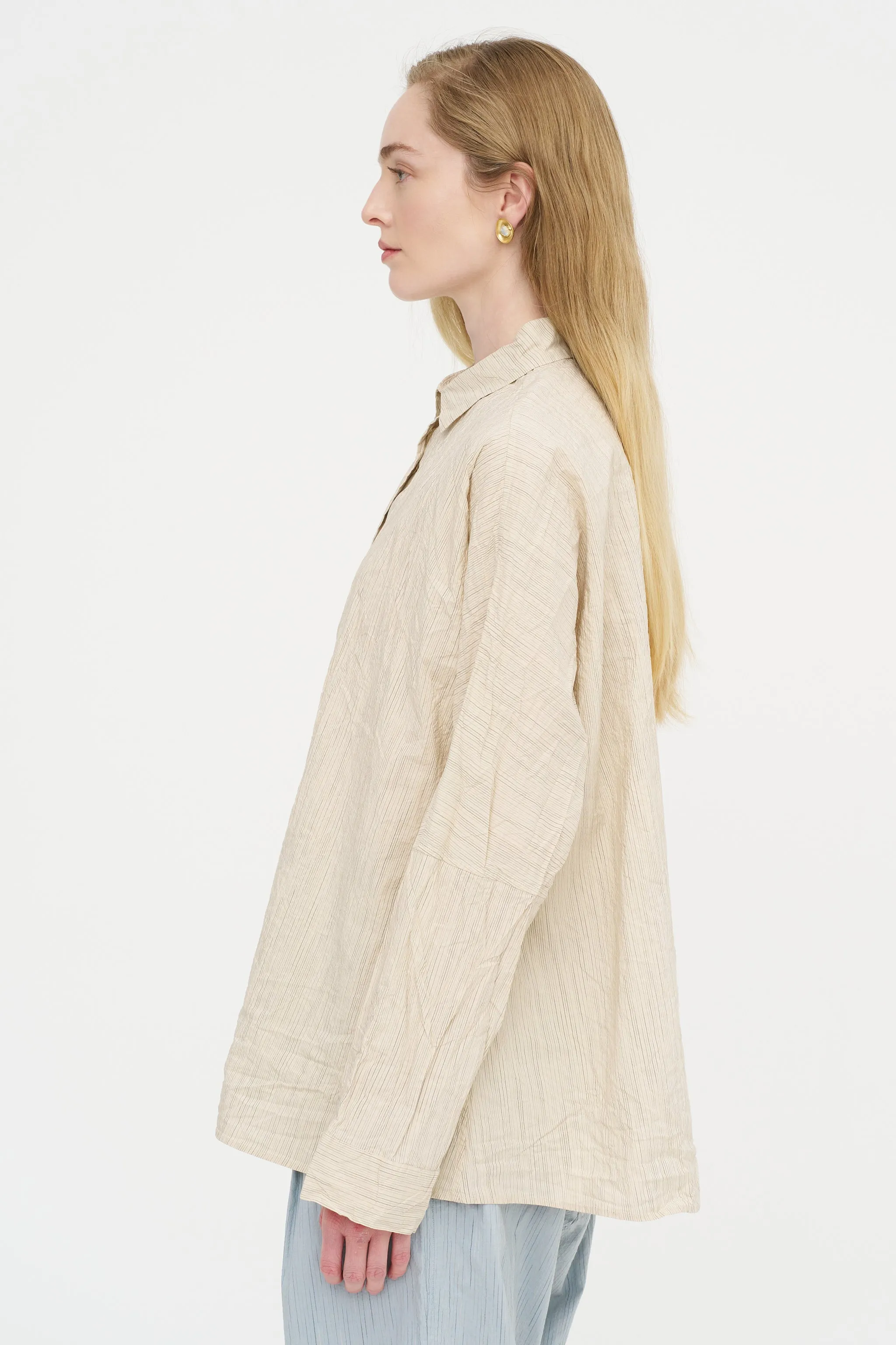 Waga Long Sleeve Shirt - Wind Stripe, Nat Stripe sold by Kick Pleat product image thumbnail 4