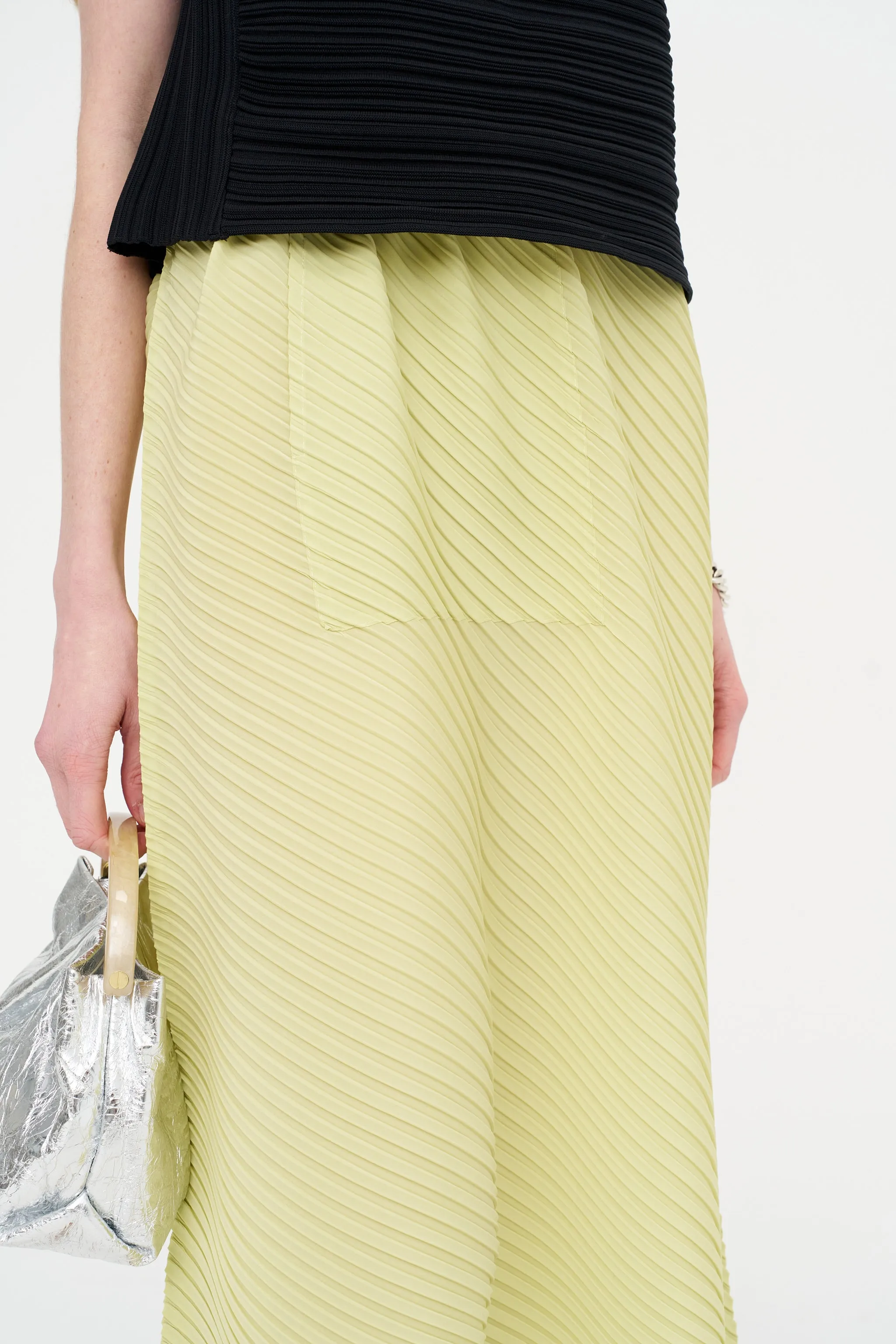Plaster Pleats Solid Skirt, Light Green sold by Kick Pleat product image thumbnail 5