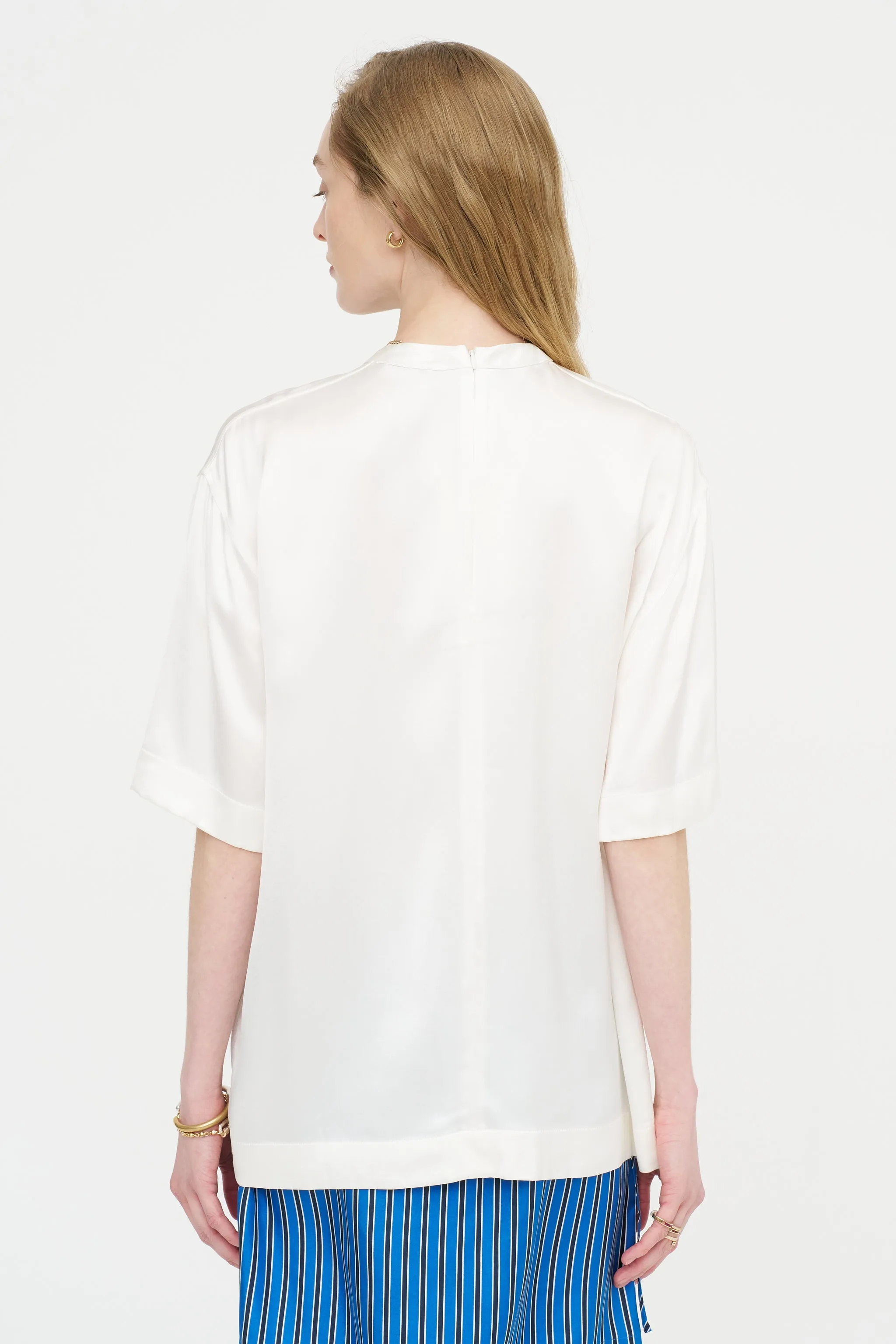 Satin Tee, White sold by Kick Pleat product image thumbnail 4