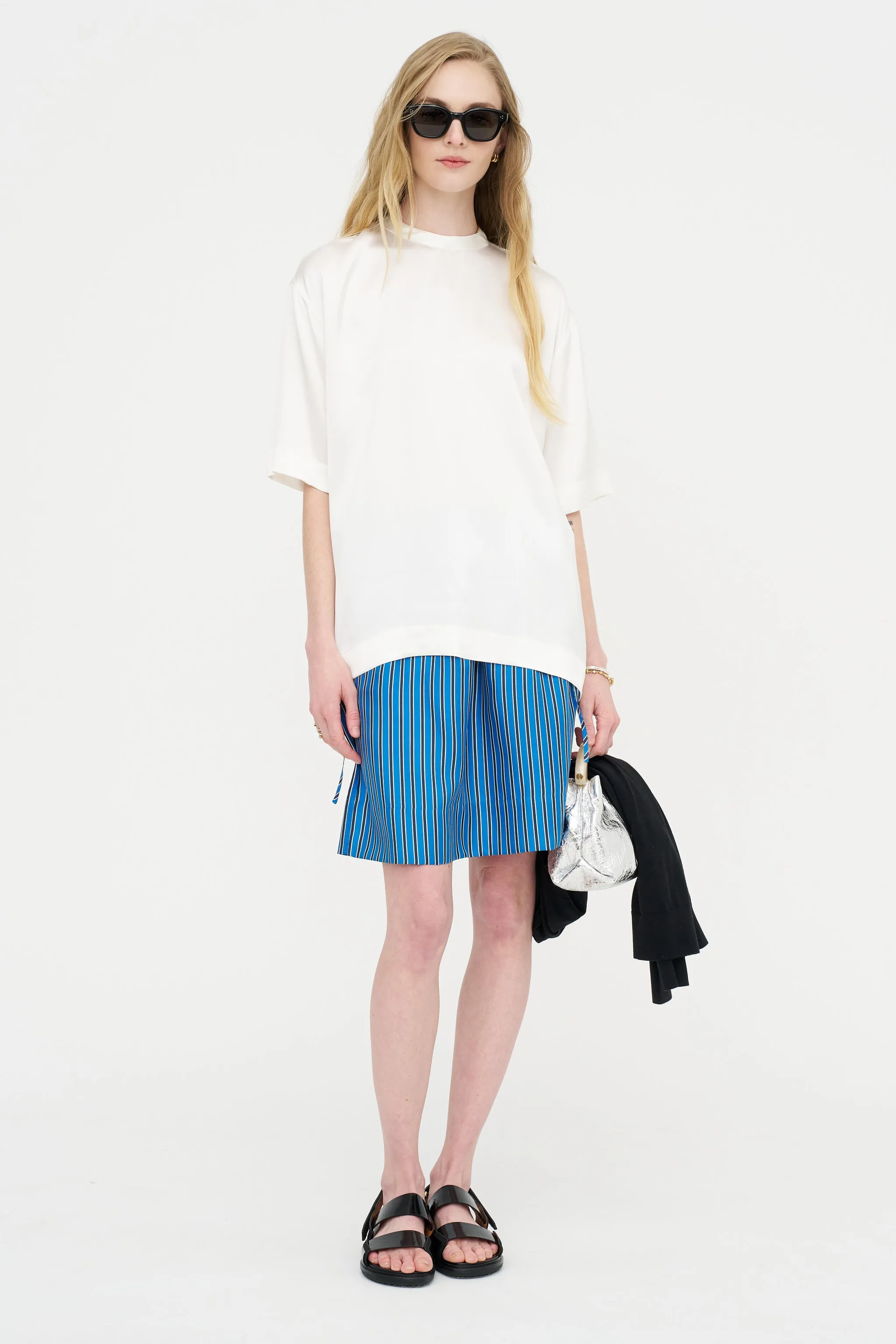 Satin Tee, White sold by Kick Pleat product image thumbnail 5