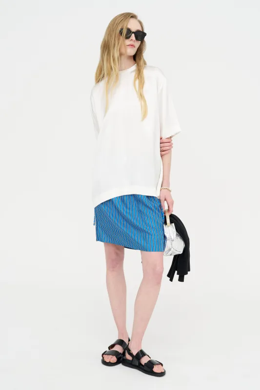 Satin Tee, White sold by Kick Pleat