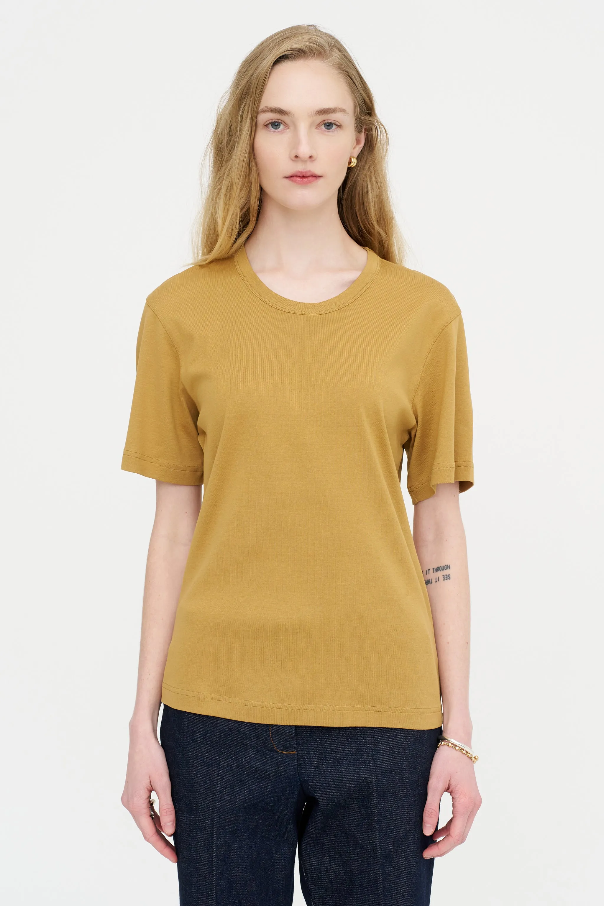 Rib T-Shirt, Ochre sold by Kick Pleat product image thumbnail 2