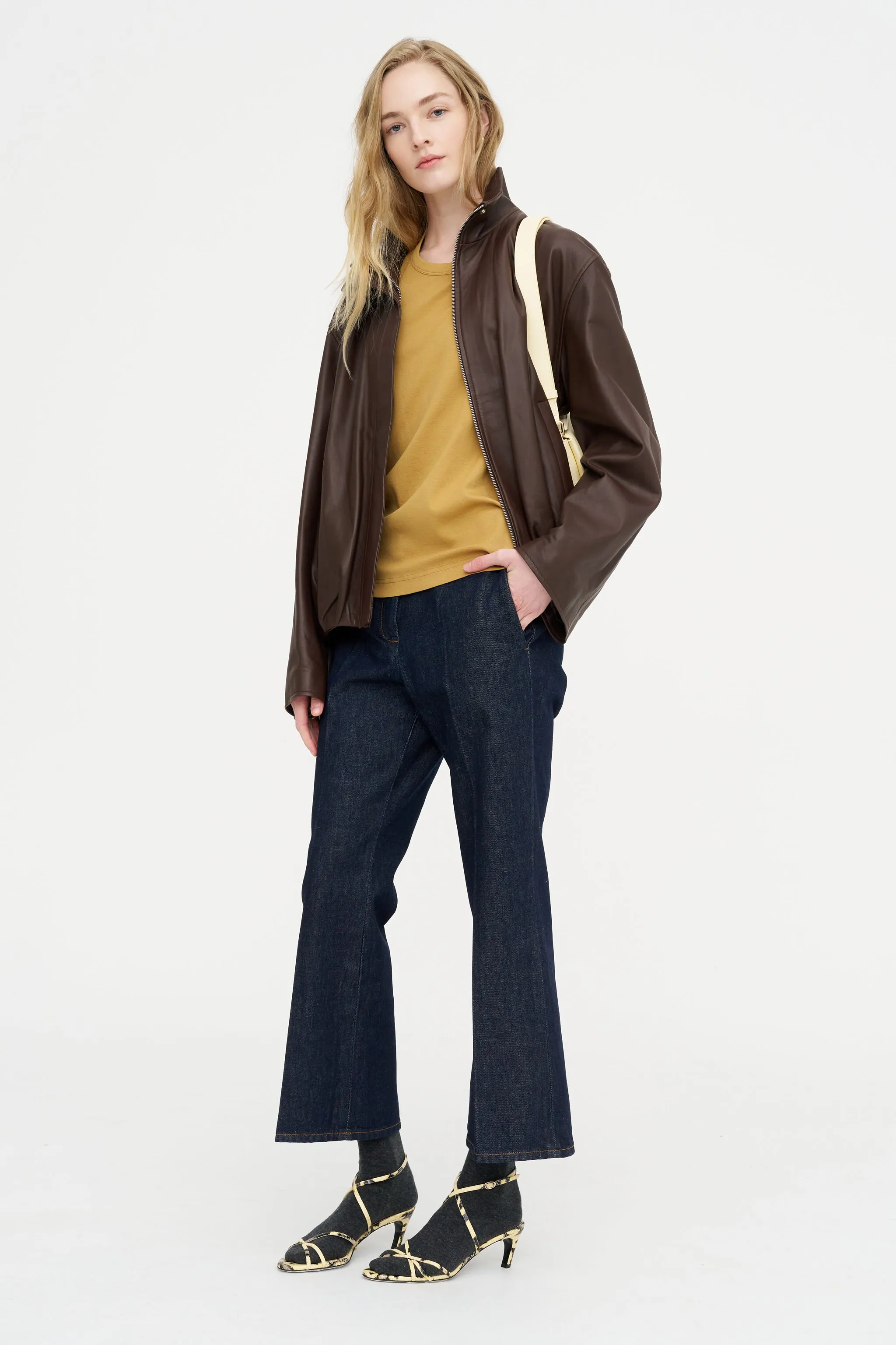 Rib T-Shirt, Ochre sold by Kick Pleat