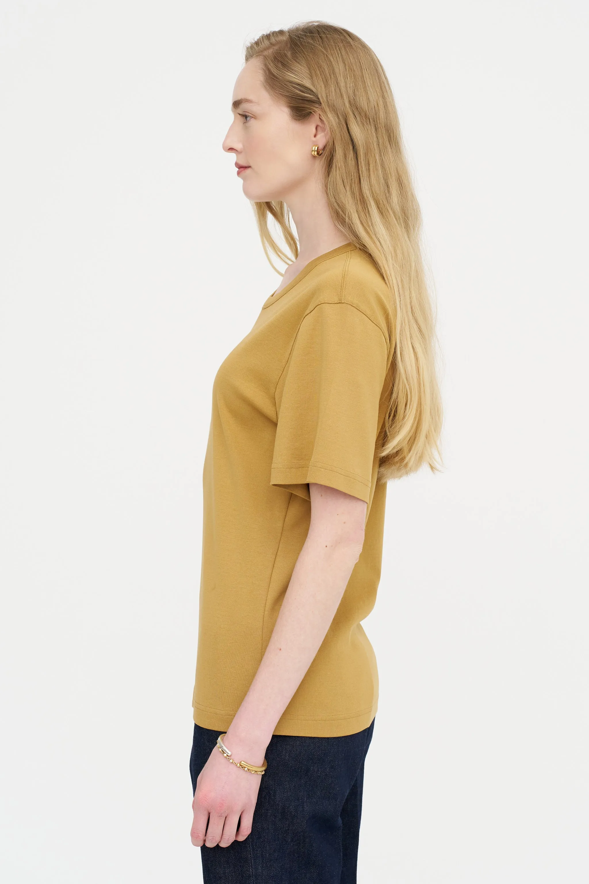 Rib T-Shirt, Ochre sold by Kick Pleat product image thumbnail 3