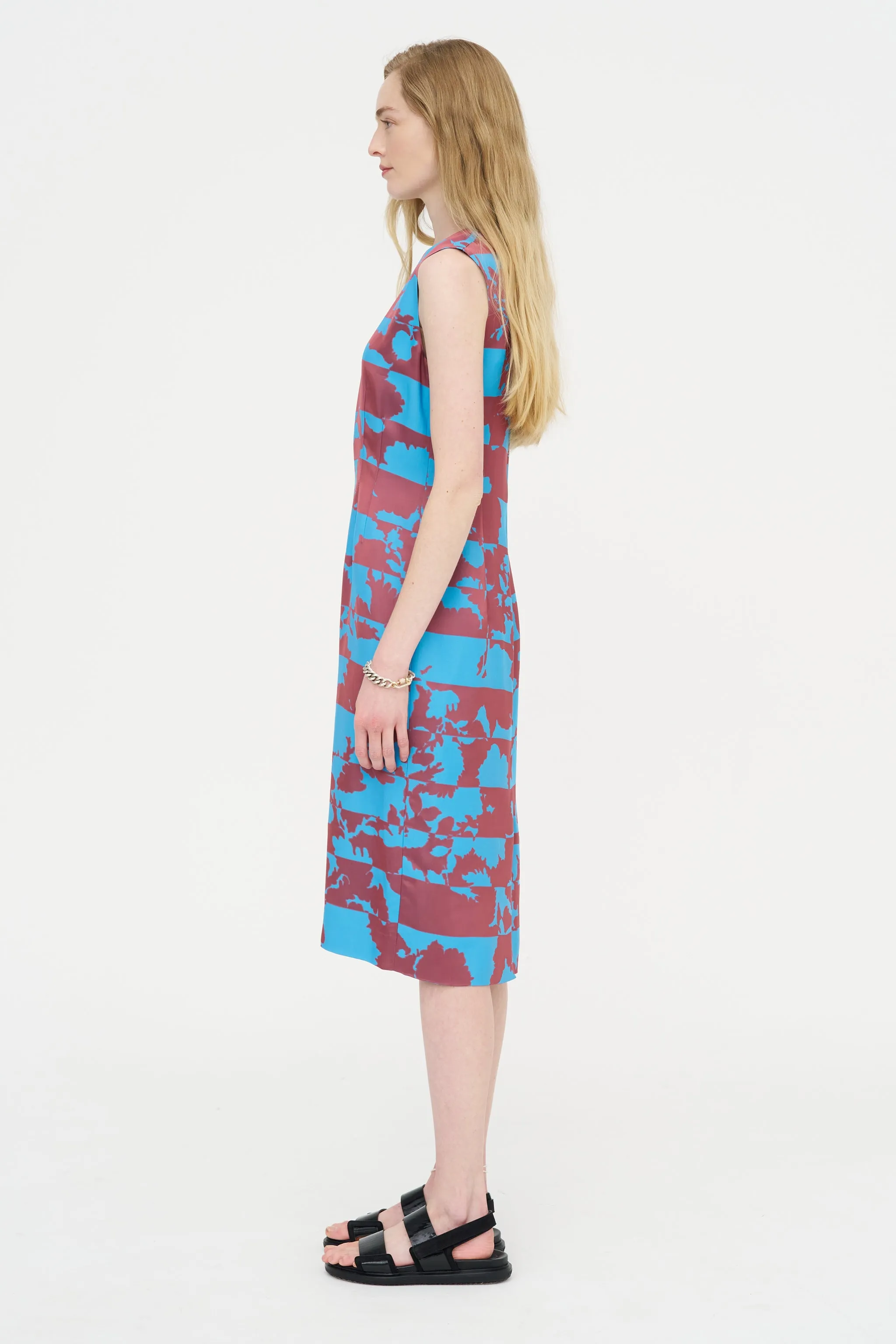 Printed Sheath Dress, Blue sold by Kick Pleat product image thumbnail 4