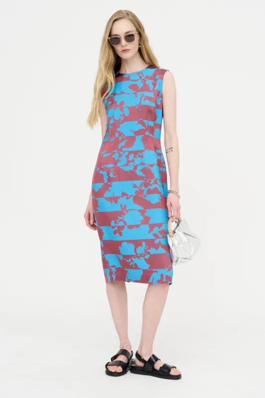 Printed Sheath Dress, Blue made by Dries Van Noten