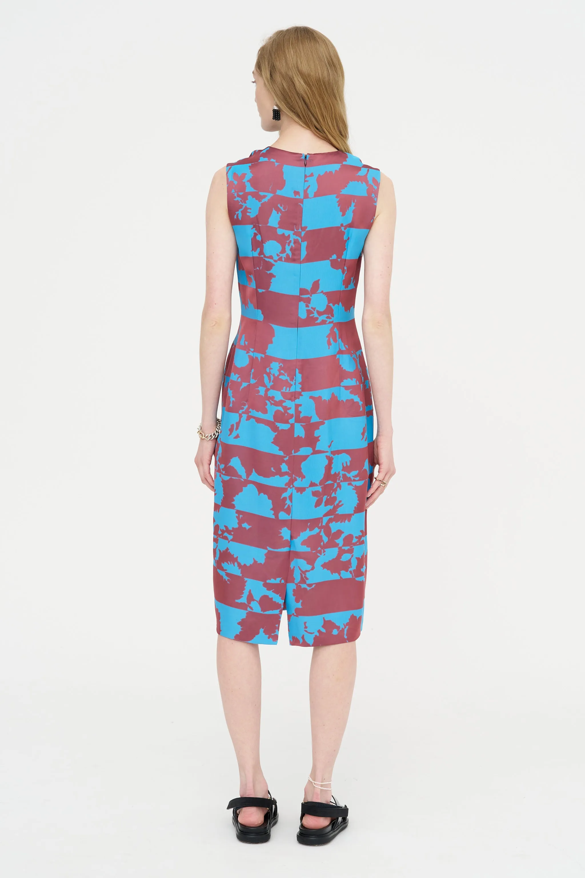 Printed Sheath Dress, Blue sold by Kick Pleat product image thumbnail 5