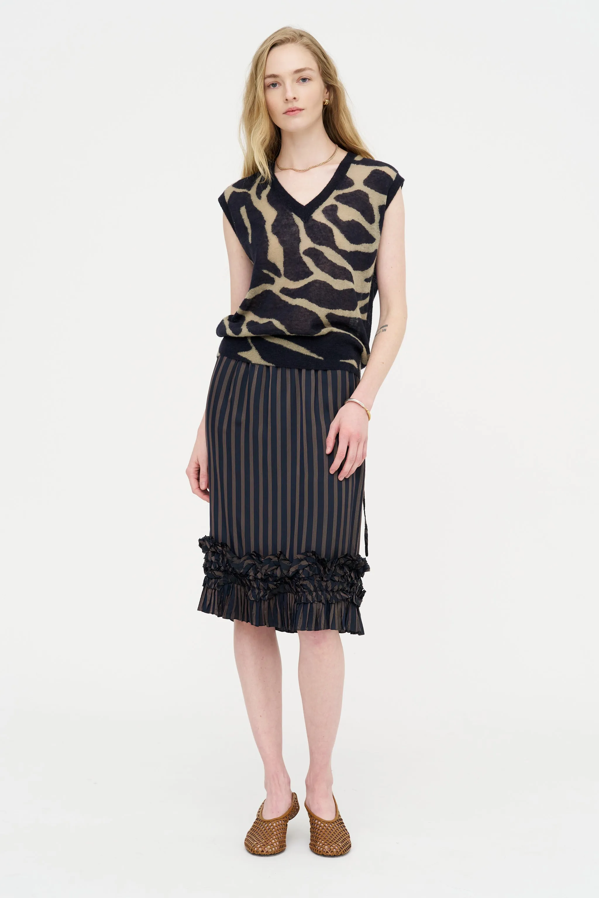 Printed Sweater Vest, Navy sold by Kick Pleat product image thumbnail 2