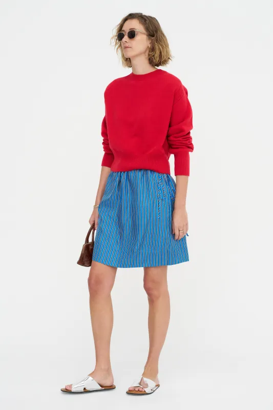 Round Neck Sweater, Vivid Red made by SA SU PHI