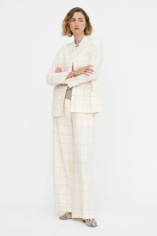 Mandarin Jacket - Scacchi, Ivory made by Dusan