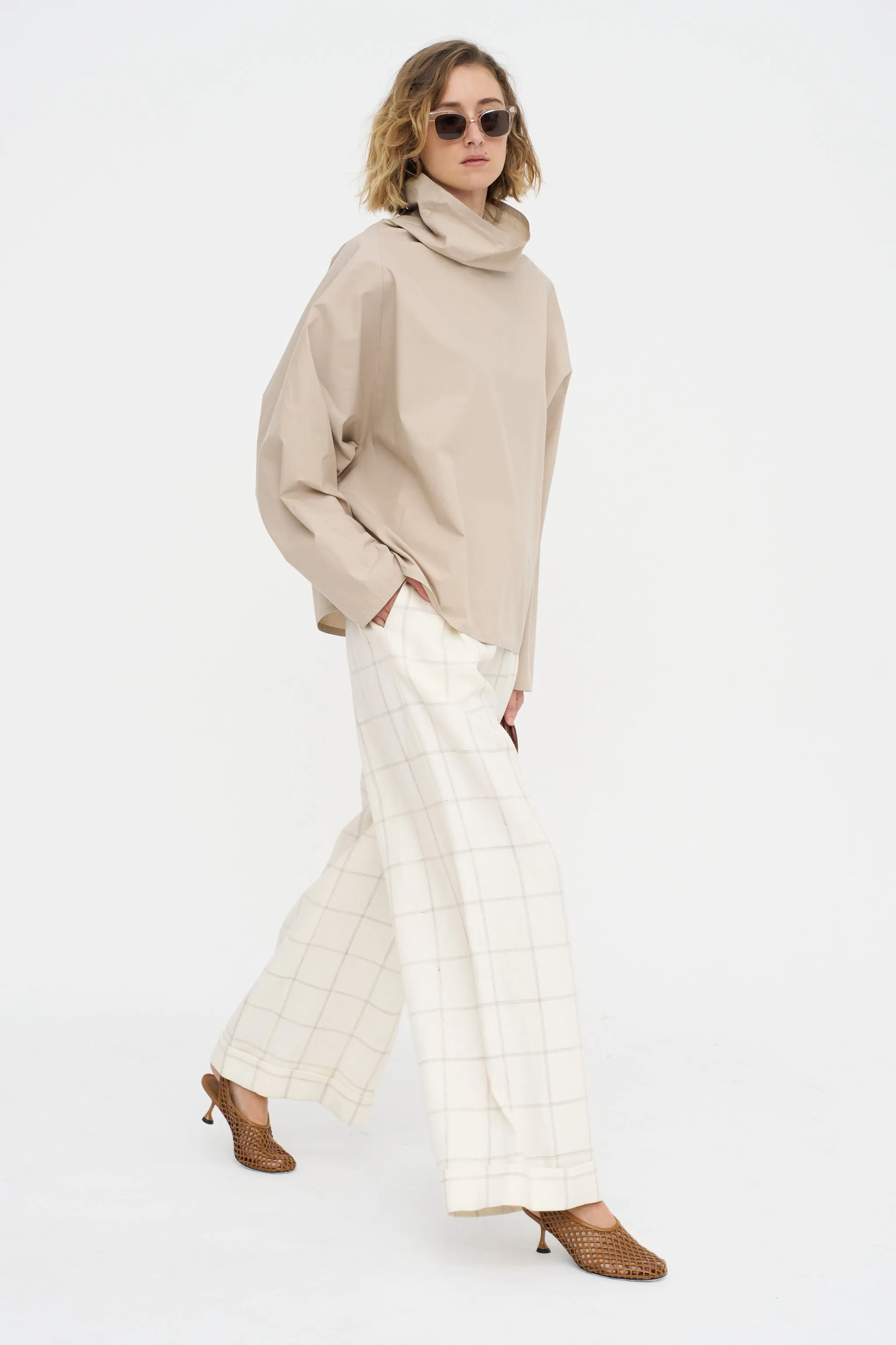 Full Pants Ankle - Scacchi, Ivory sold by Kick Pleat product image thumbnail 5