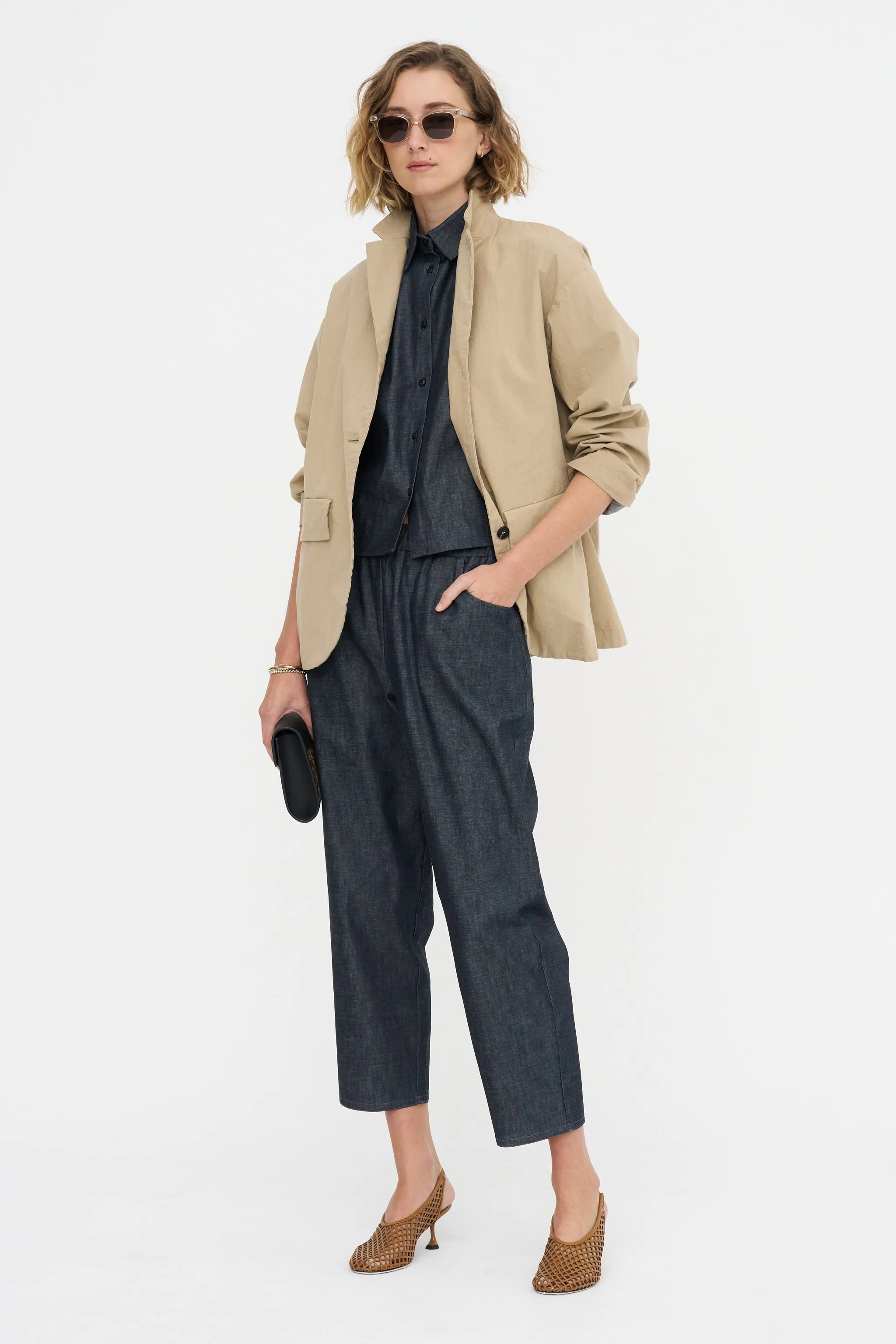 Carrot Pants - Denim, Indigo sold by Kick Pleat