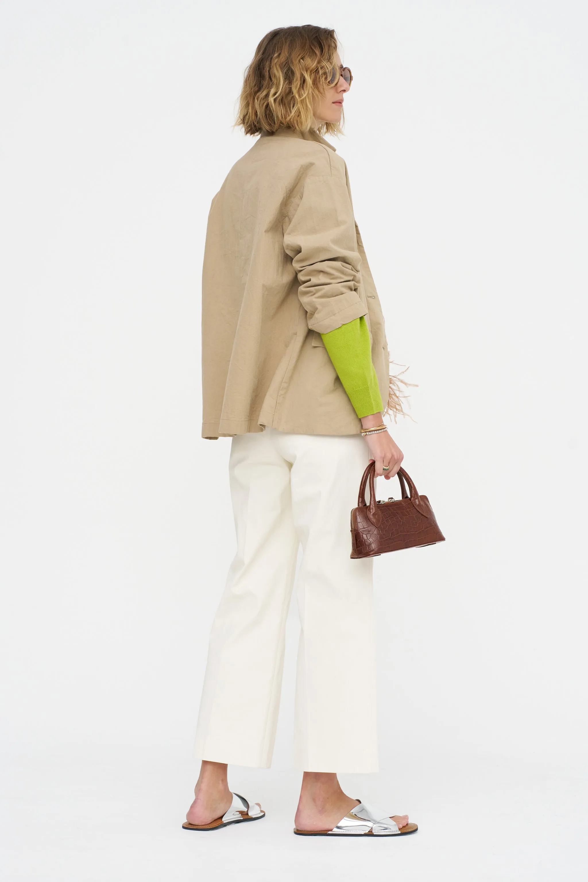 Wide Leg Trousers, Butter sold by Kick Pleat product image thumbnail 5