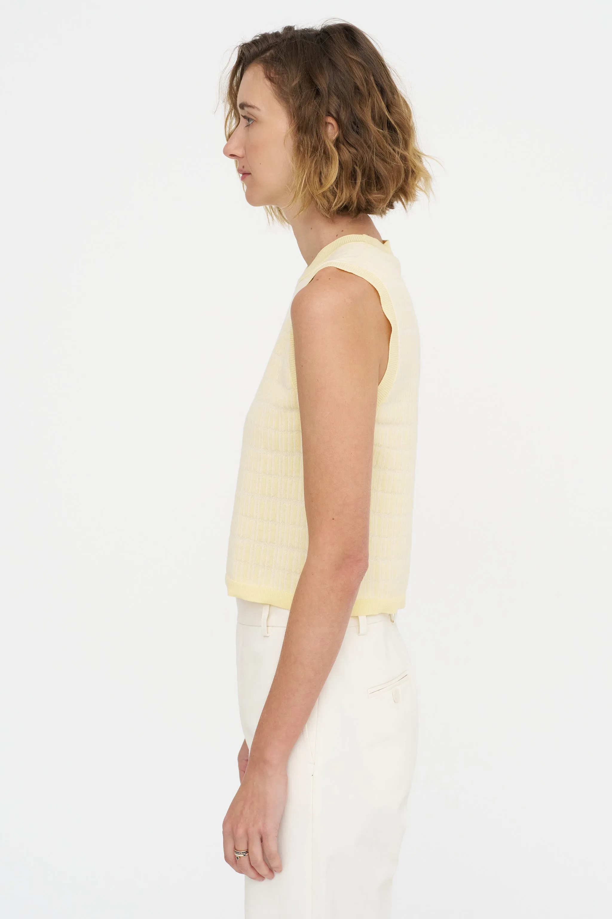 Bicolor Jacquard Gilet, Light Yellow sold by Kick Pleat product image thumbnail 3