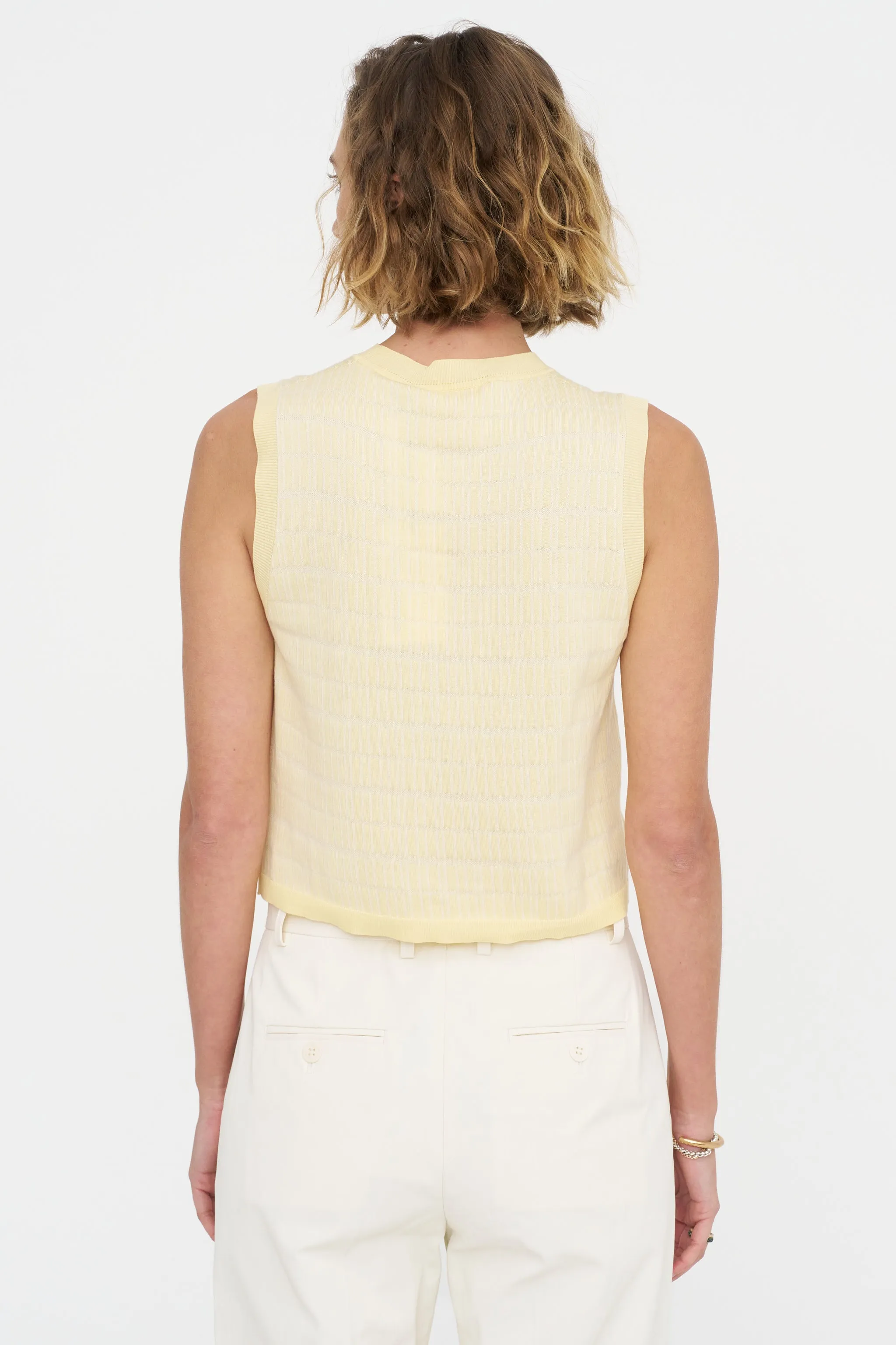 Bicolor Jacquard Gilet, Light Yellow sold by Kick Pleat product image thumbnail 4