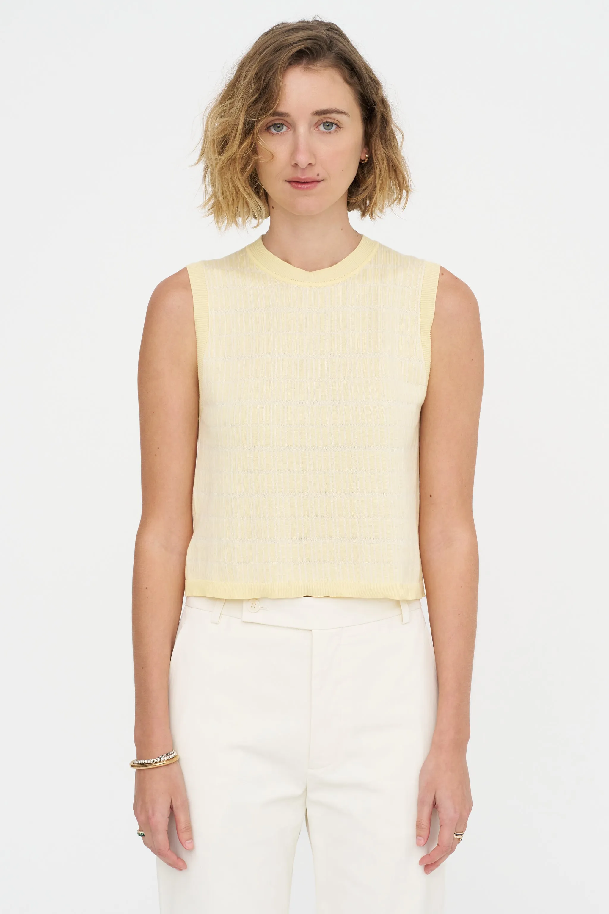 Bicolor Jacquard Gilet, Light Yellow sold by Kick Pleat product image thumbnail 2
