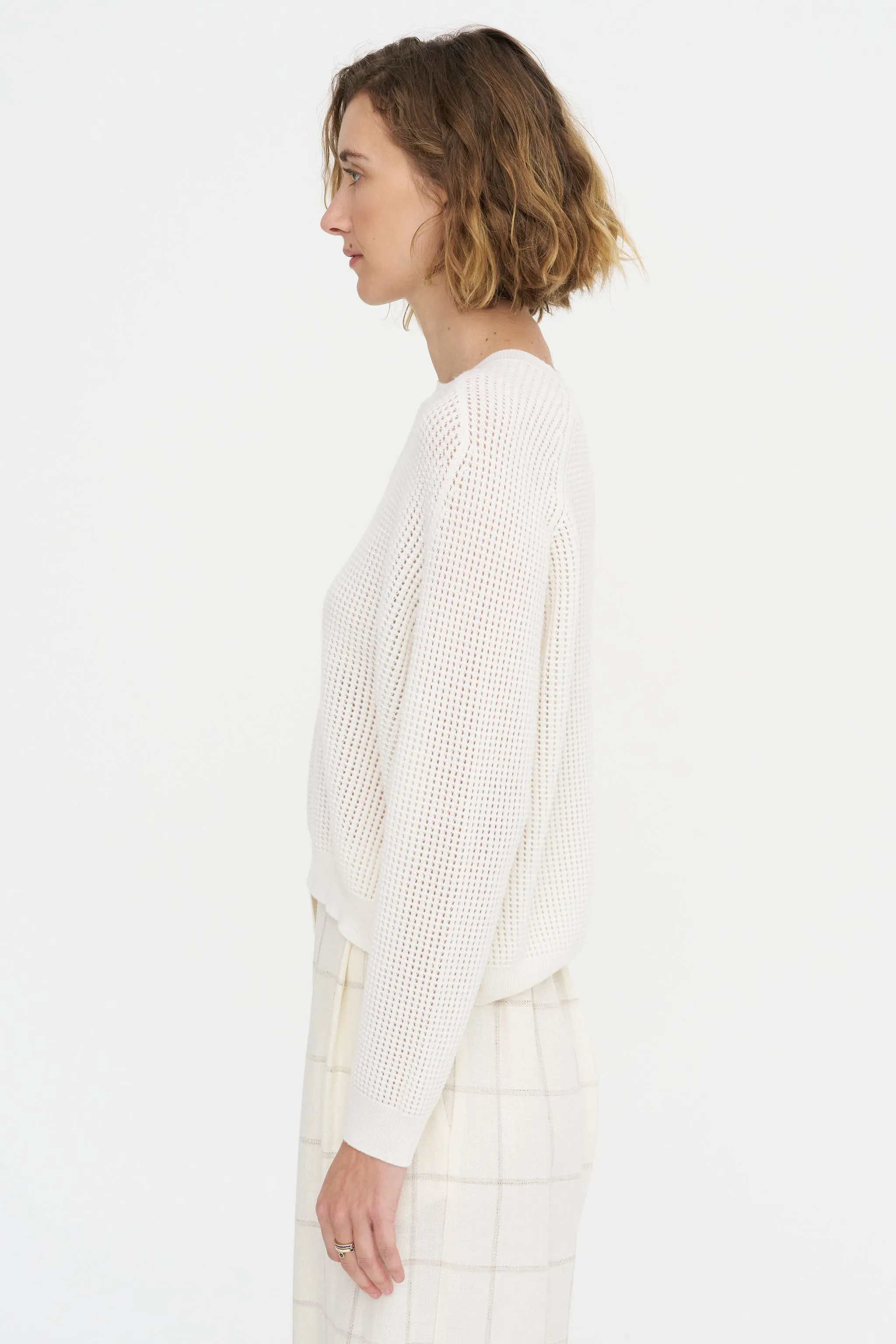 Waffle-Knit Sweater, Birch sold by Kick Pleat product image thumbnail 3