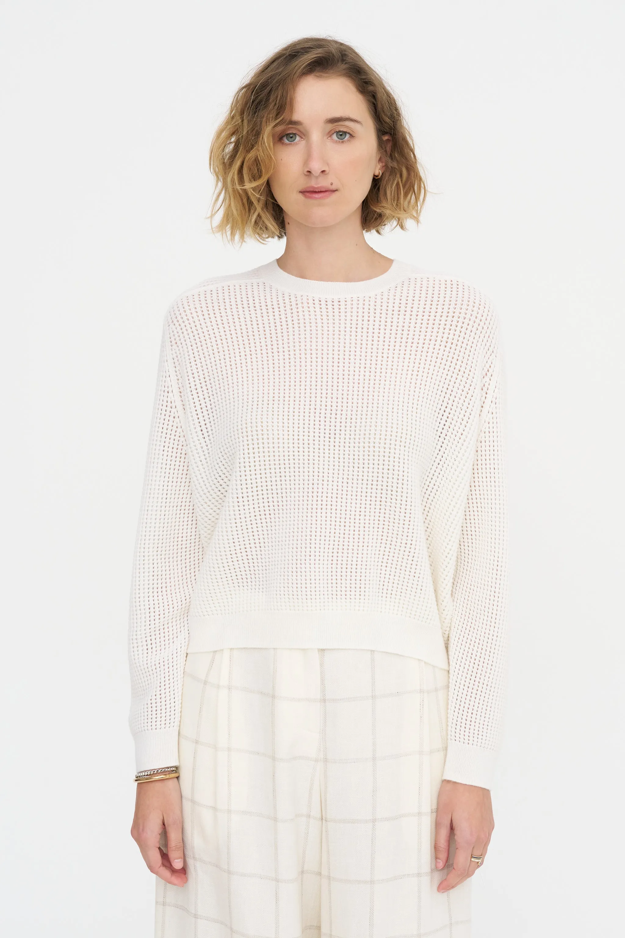 Waffle-Knit Sweater, Birch sold by Kick Pleat product image thumbnail 2