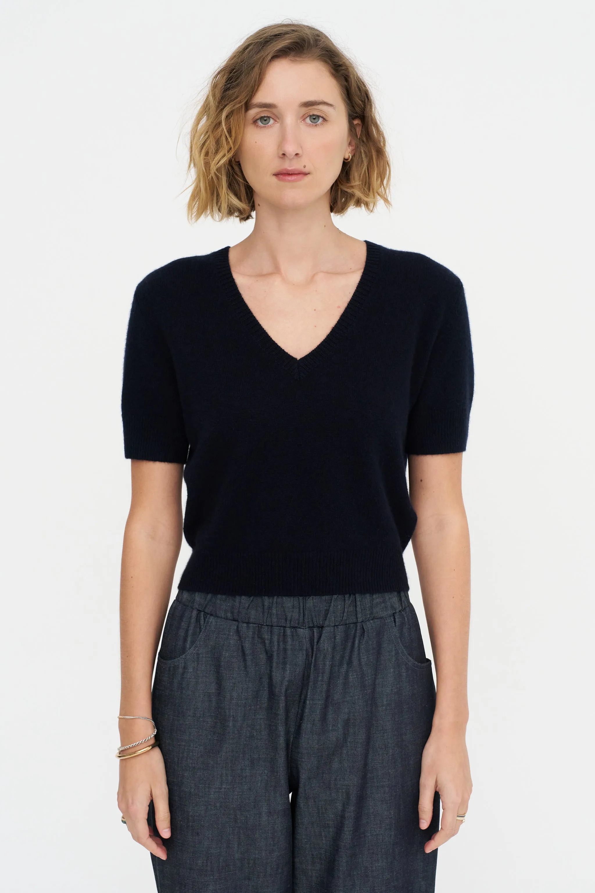 V-Neck Sweater, Deep Night sold by Kick Pleat product image thumbnail 3