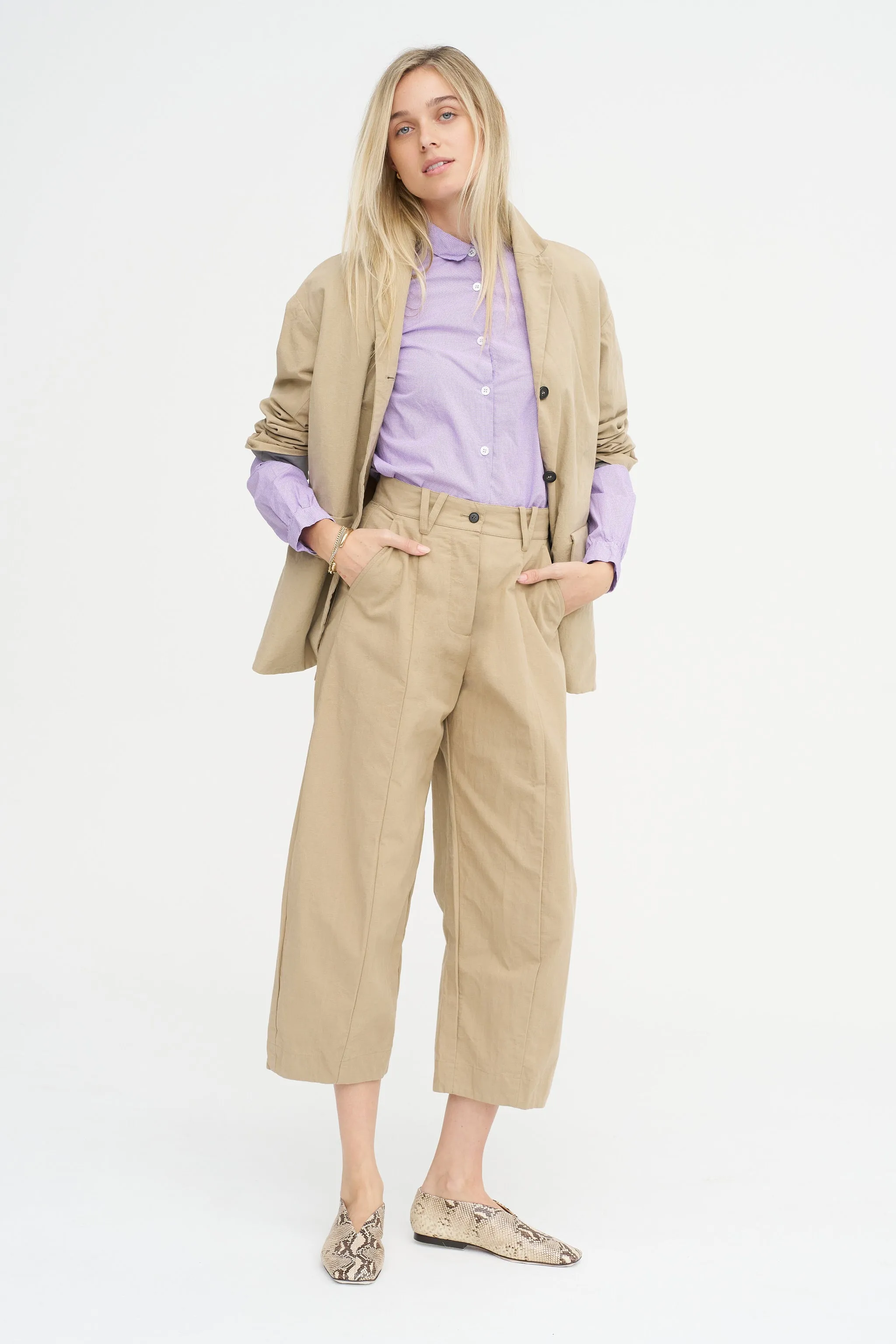 Sandra Pants, Cream sold by Kick Pleat