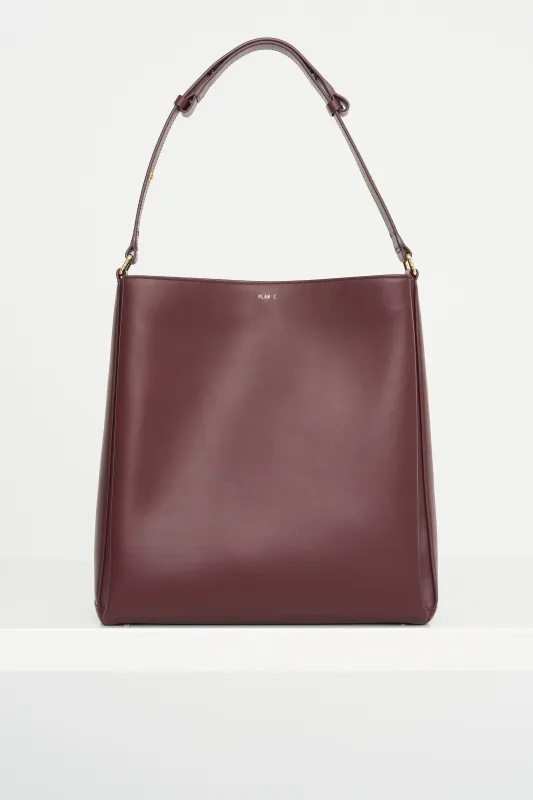 Folded Tote Bag, Burgundy made by Plan C