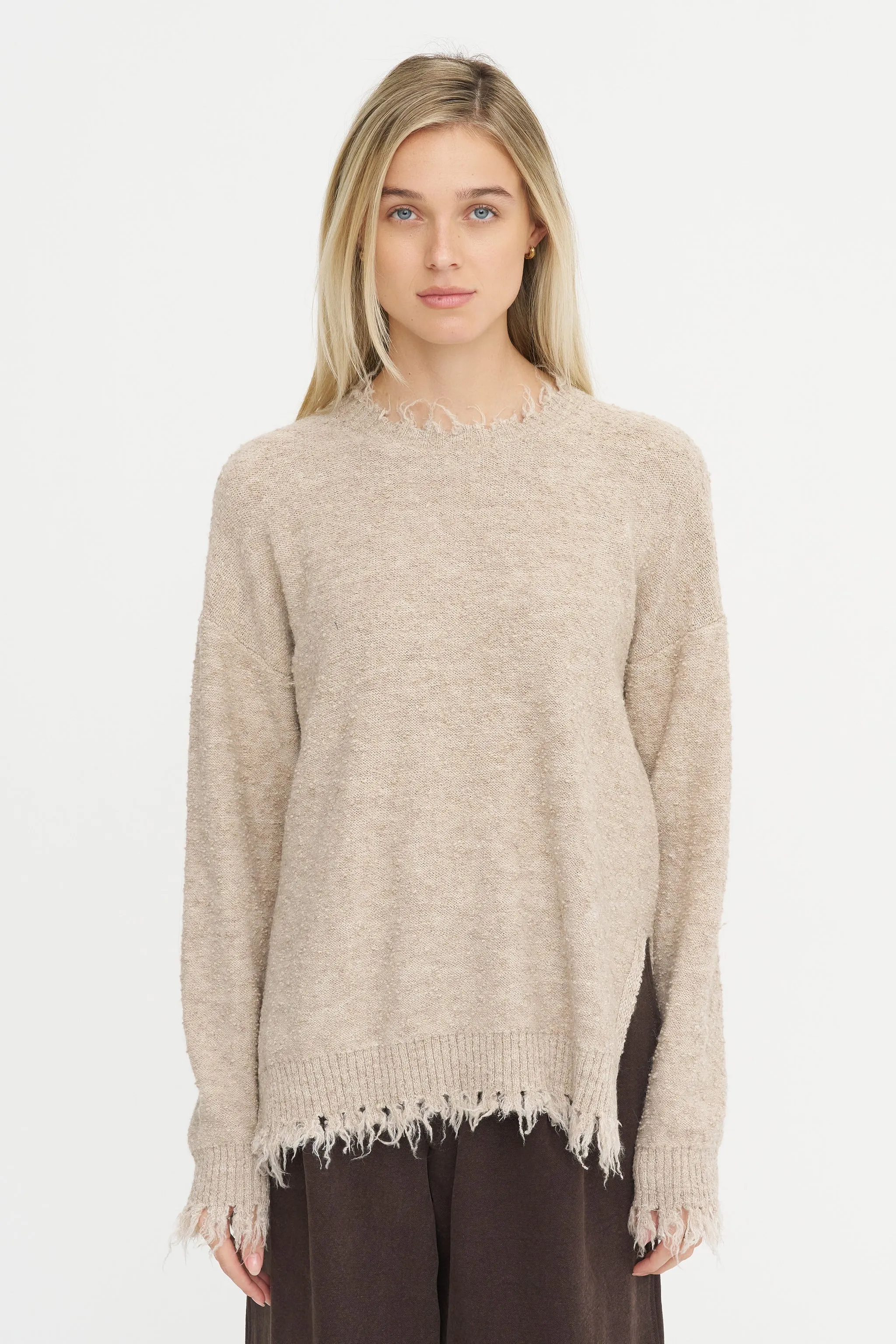 Fray Crewneck, Taupe sold by Kick Pleat product image thumbnail 3