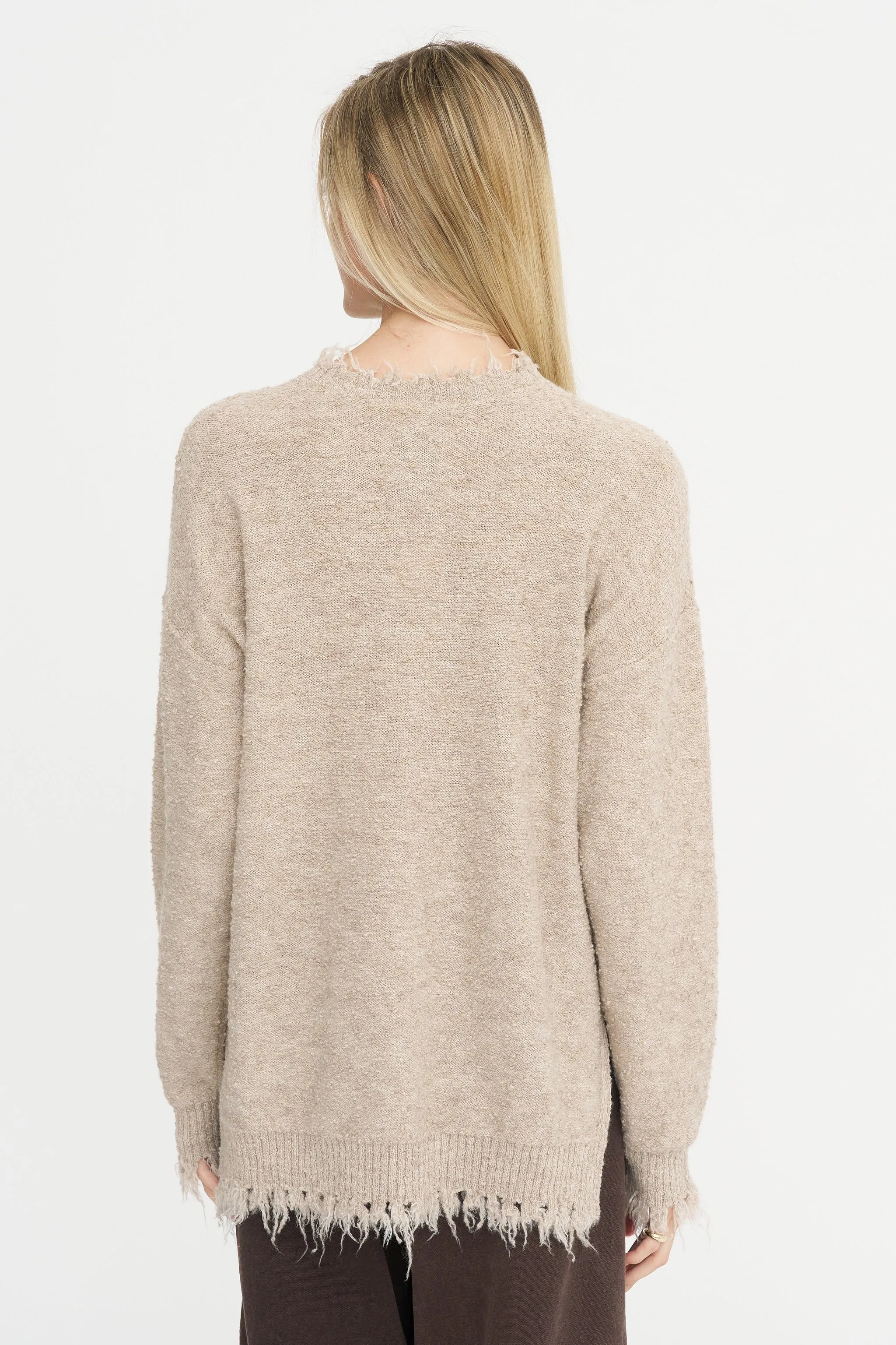 Fray Crewneck, Taupe sold by Kick Pleat product image thumbnail 5