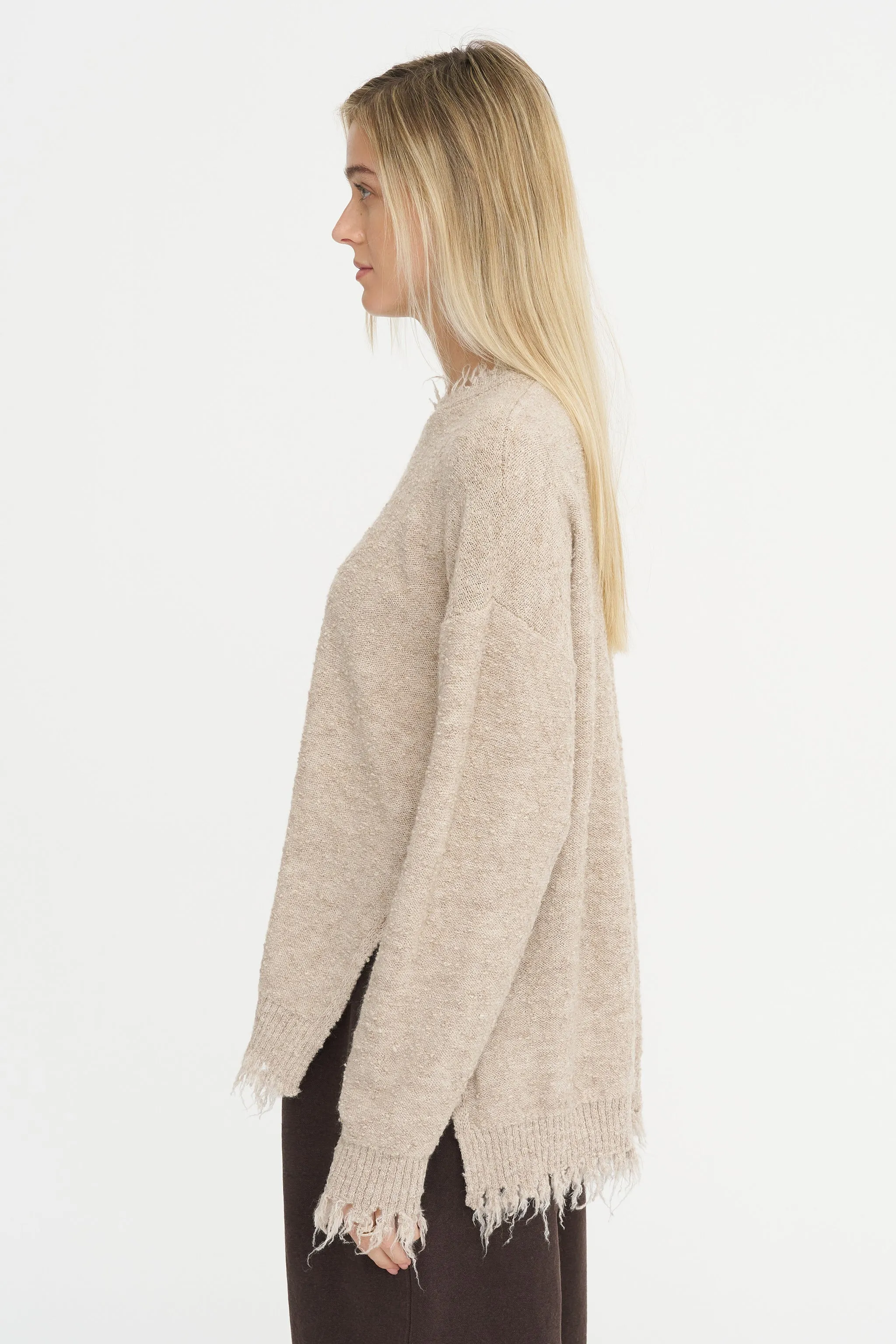 Fray Crewneck, Taupe sold by Kick Pleat product image thumbnail 4