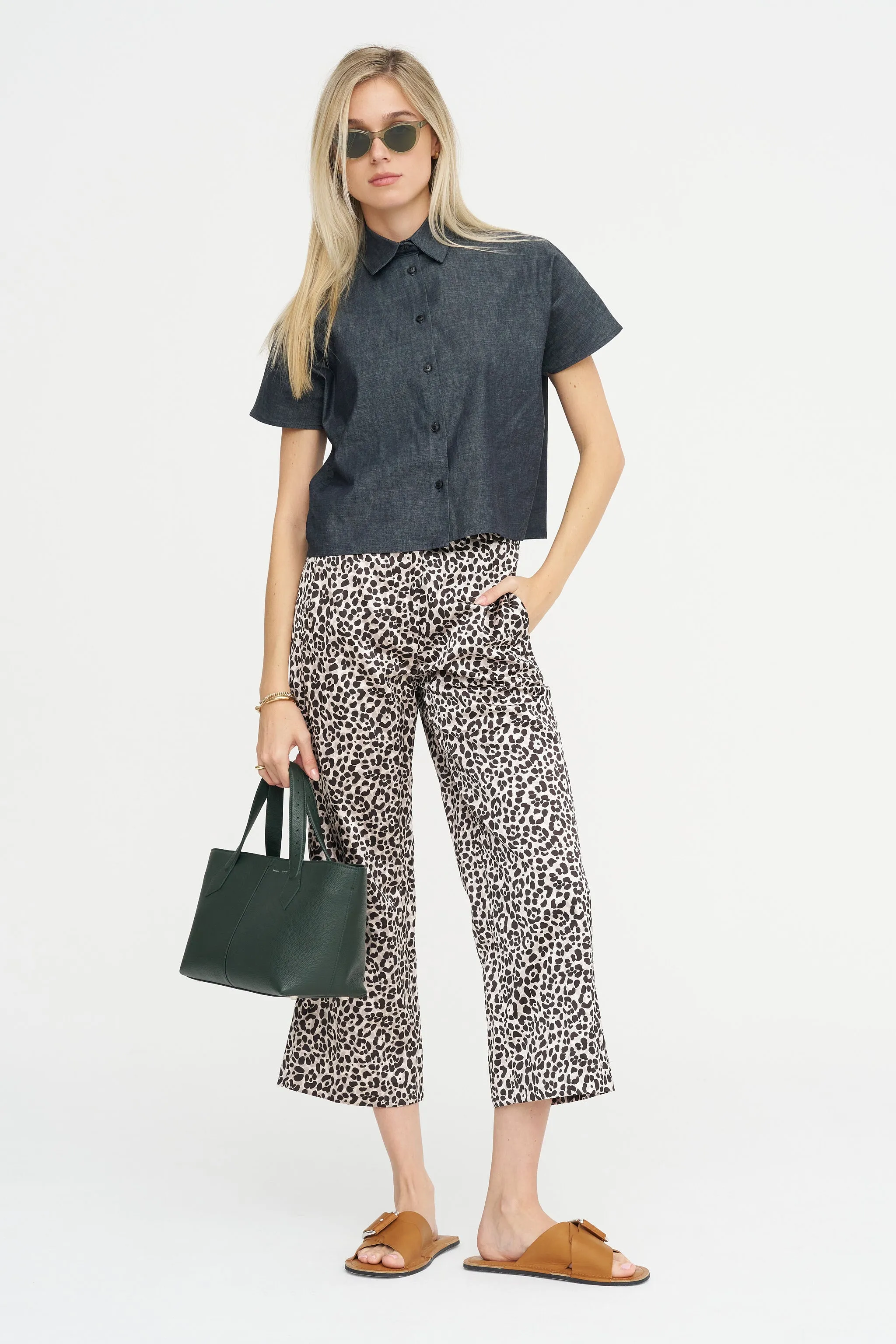Cropped Cheetah Pants, Café Noir sold by Kick Pleat product image thumbnail 2