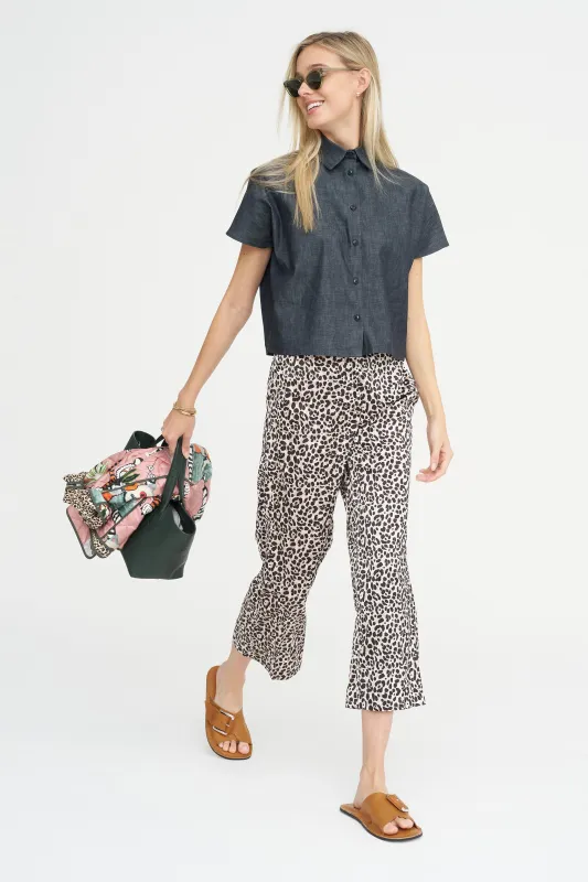 Cropped Cheetah Pants, Café Noir made by ODEEH