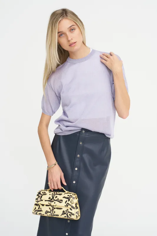 Sheer Knit Top, Lilac made by GAUCHERE