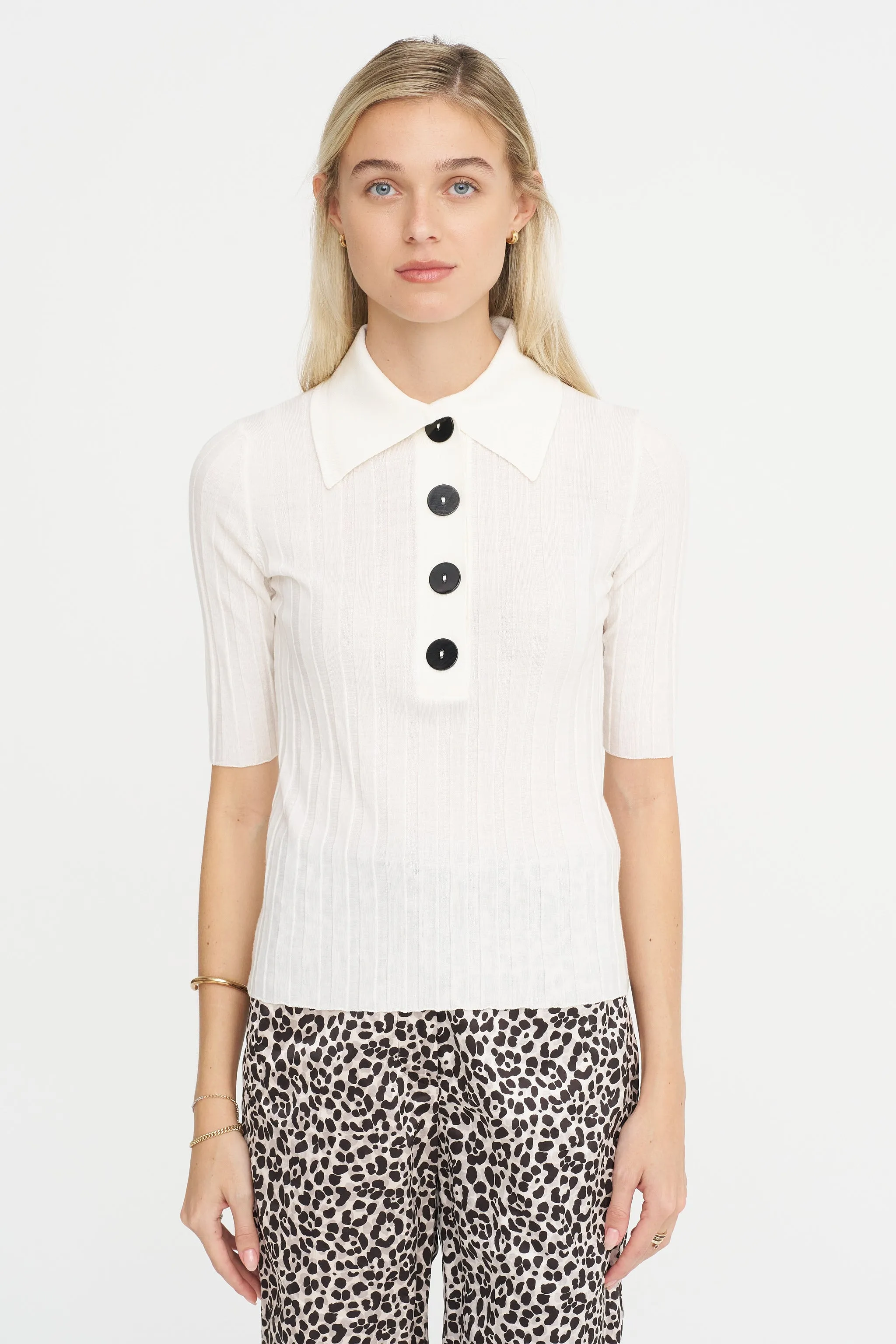 Sugarman Knit Polo, Off White sold by Kick Pleat product image thumbnail 2