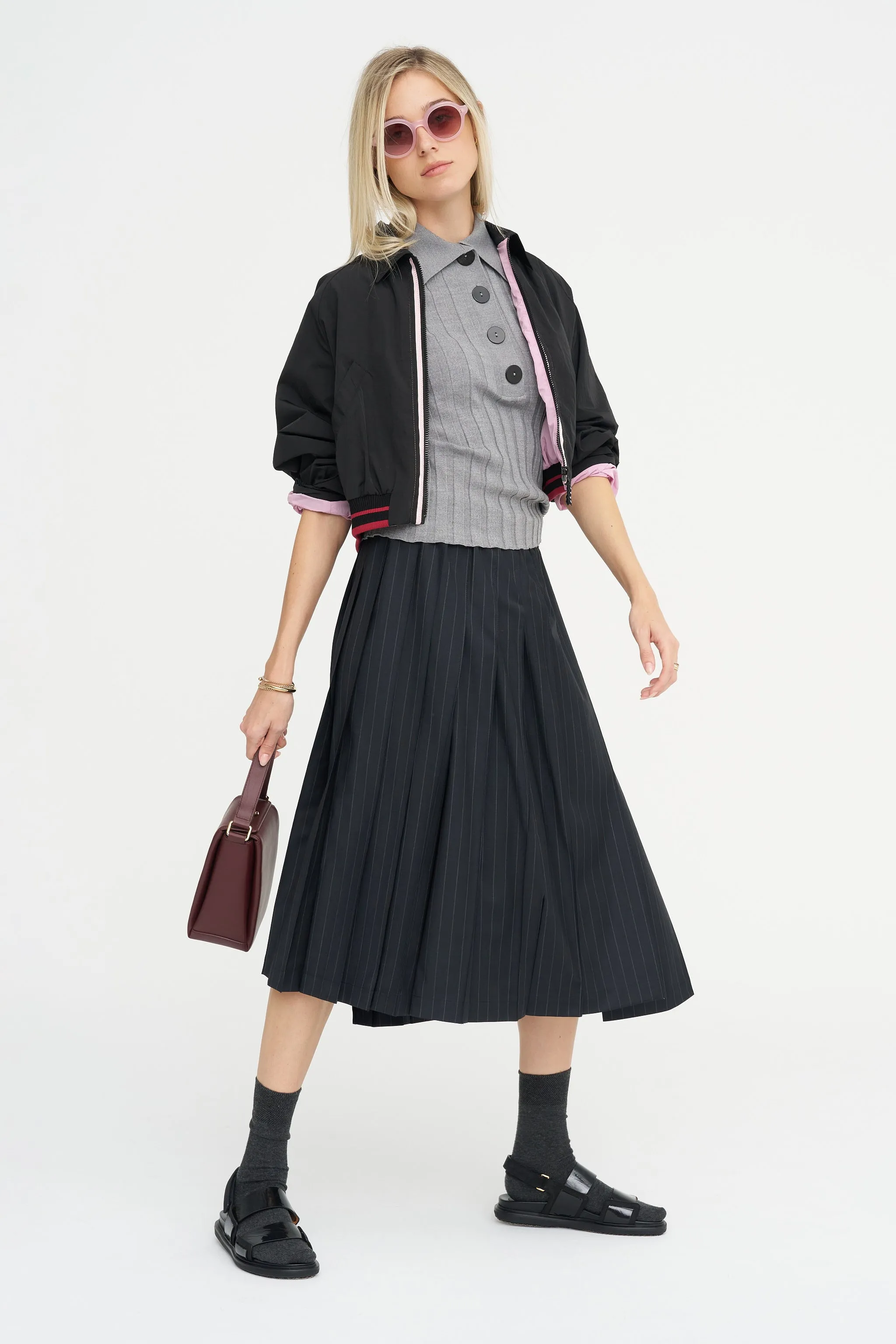 Sugarman Knit Polo, Gris sold by Kick Pleat product image thumbnail 5