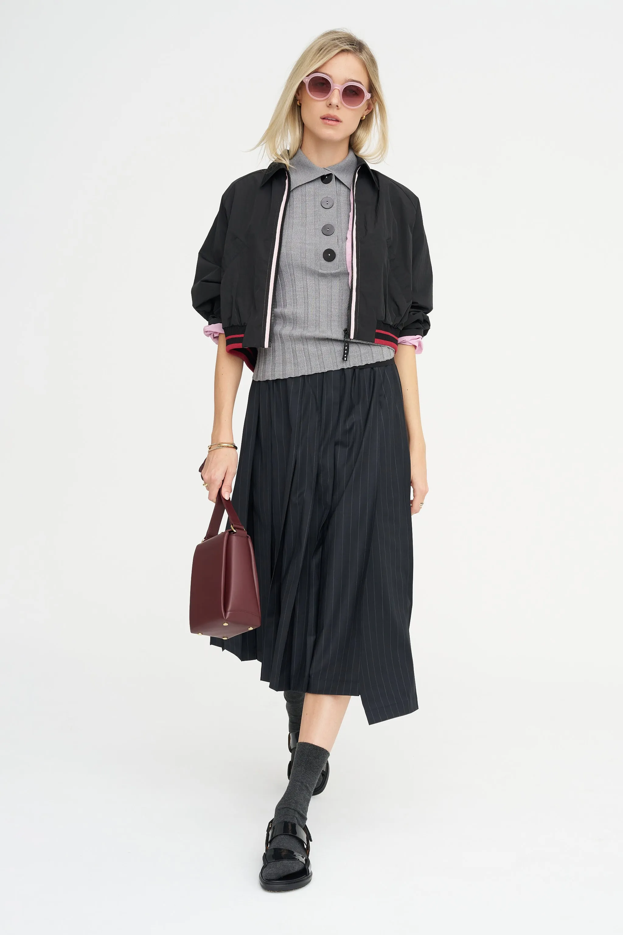 Sugarman Knit Polo, Gris sold by Kick Pleat