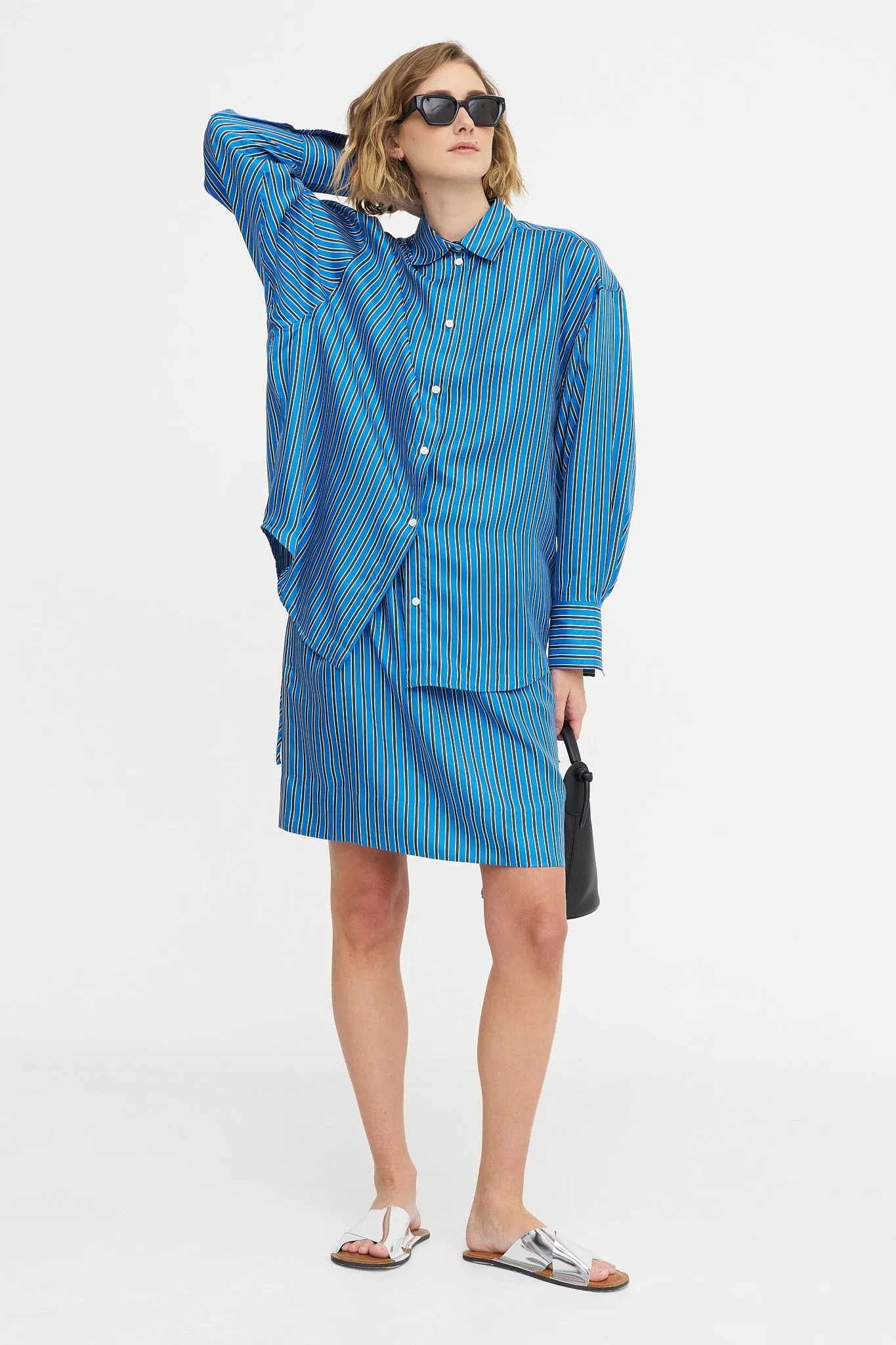 Striped Mini Skirt, Blue & Navy sold by Kick Pleat product image thumbnail 5