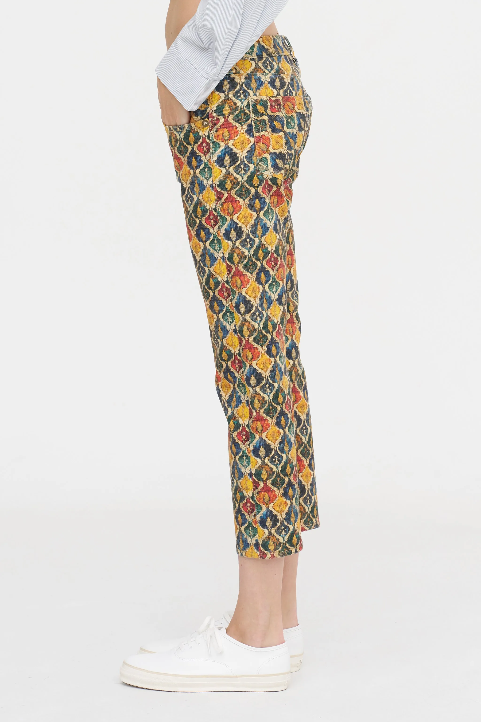 Boy Straight, Gold Orange Ikat sold by Kick Pleat product image thumbnail 3