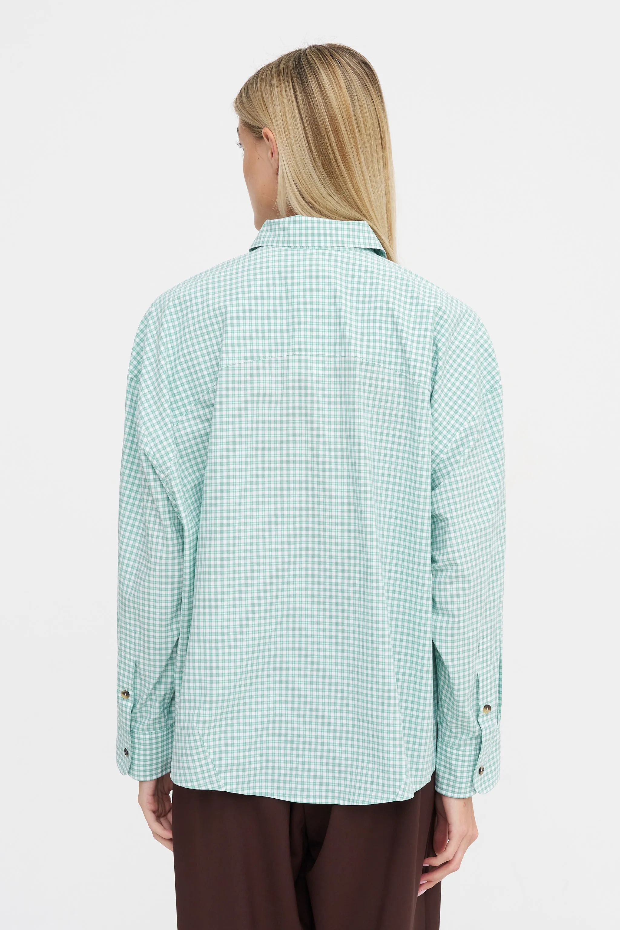 Oversized Shirt Vichy, Green & White sold by Kick Pleat product image thumbnail 5