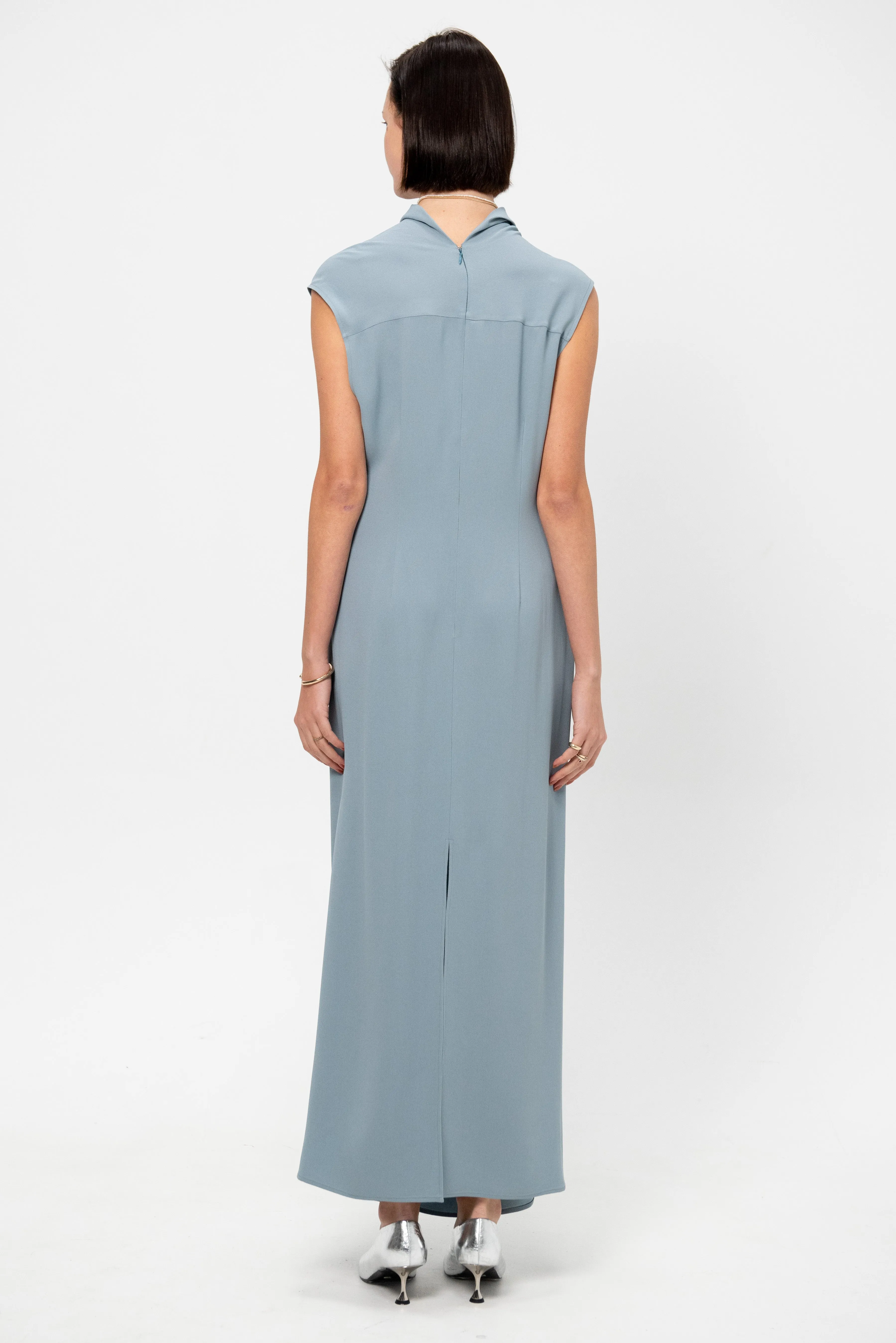 Draped Dress, Slate Blue sold by Kick Pleat product image thumbnail 5