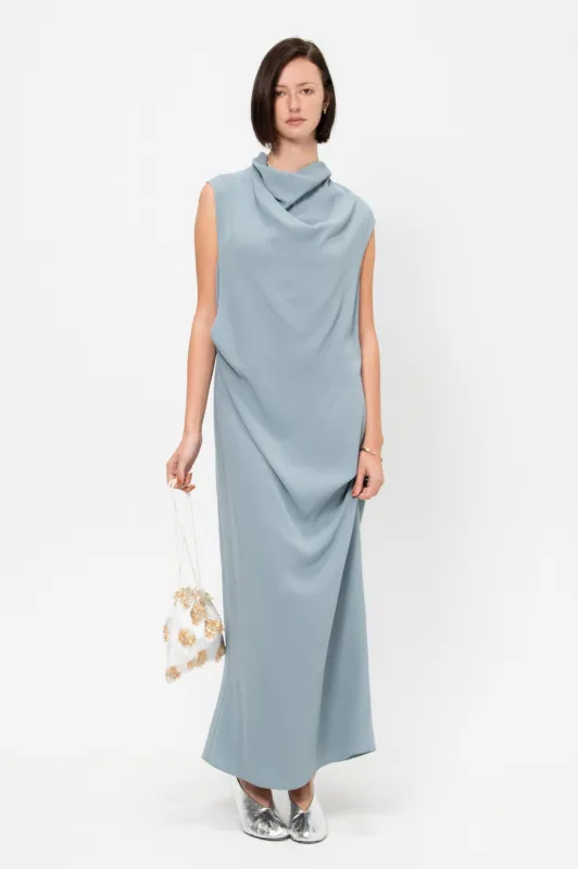 Draped Dress, Slate Blue made by GAUCHERE