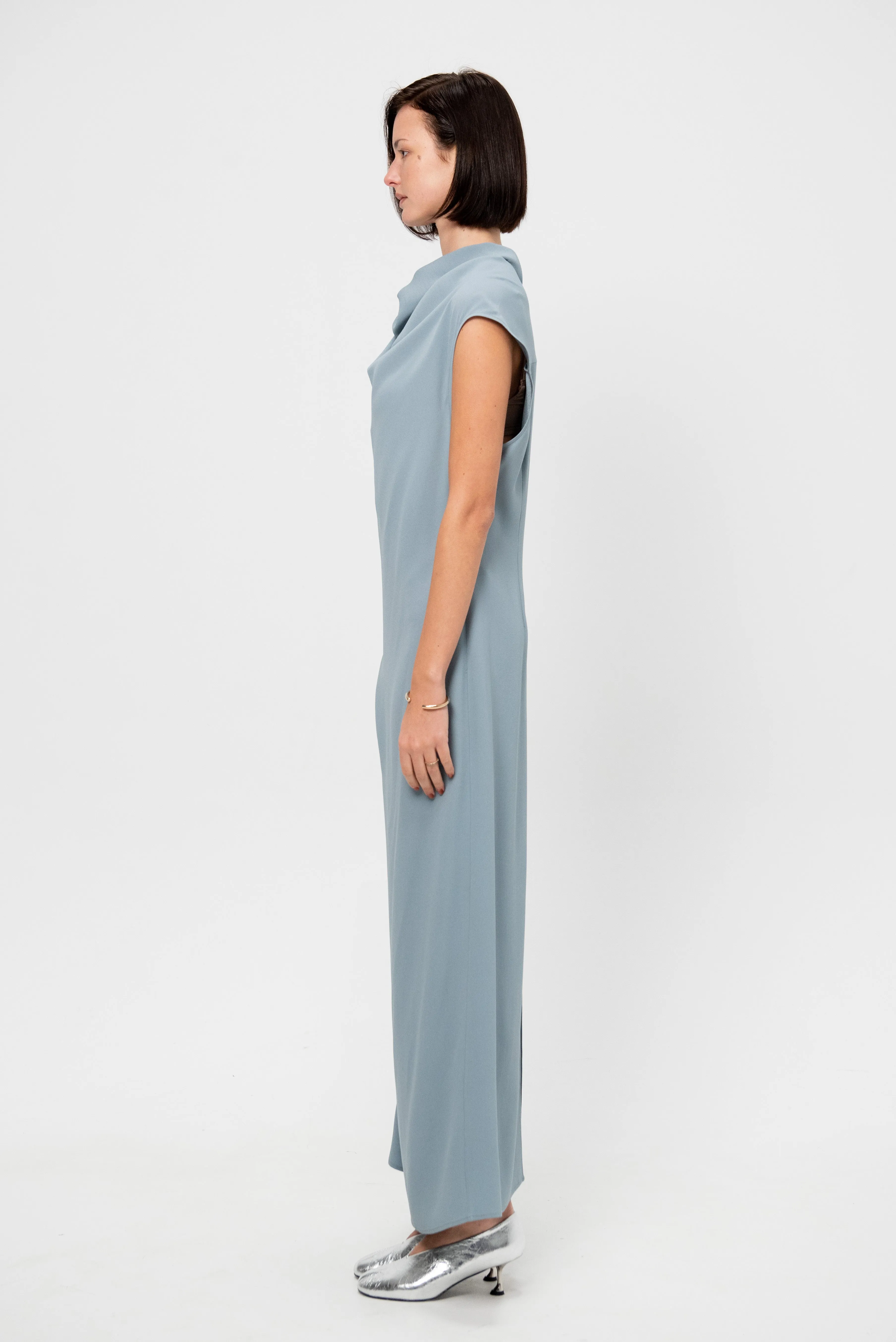 Draped Dress, Slate Blue sold by Kick Pleat product image thumbnail 4