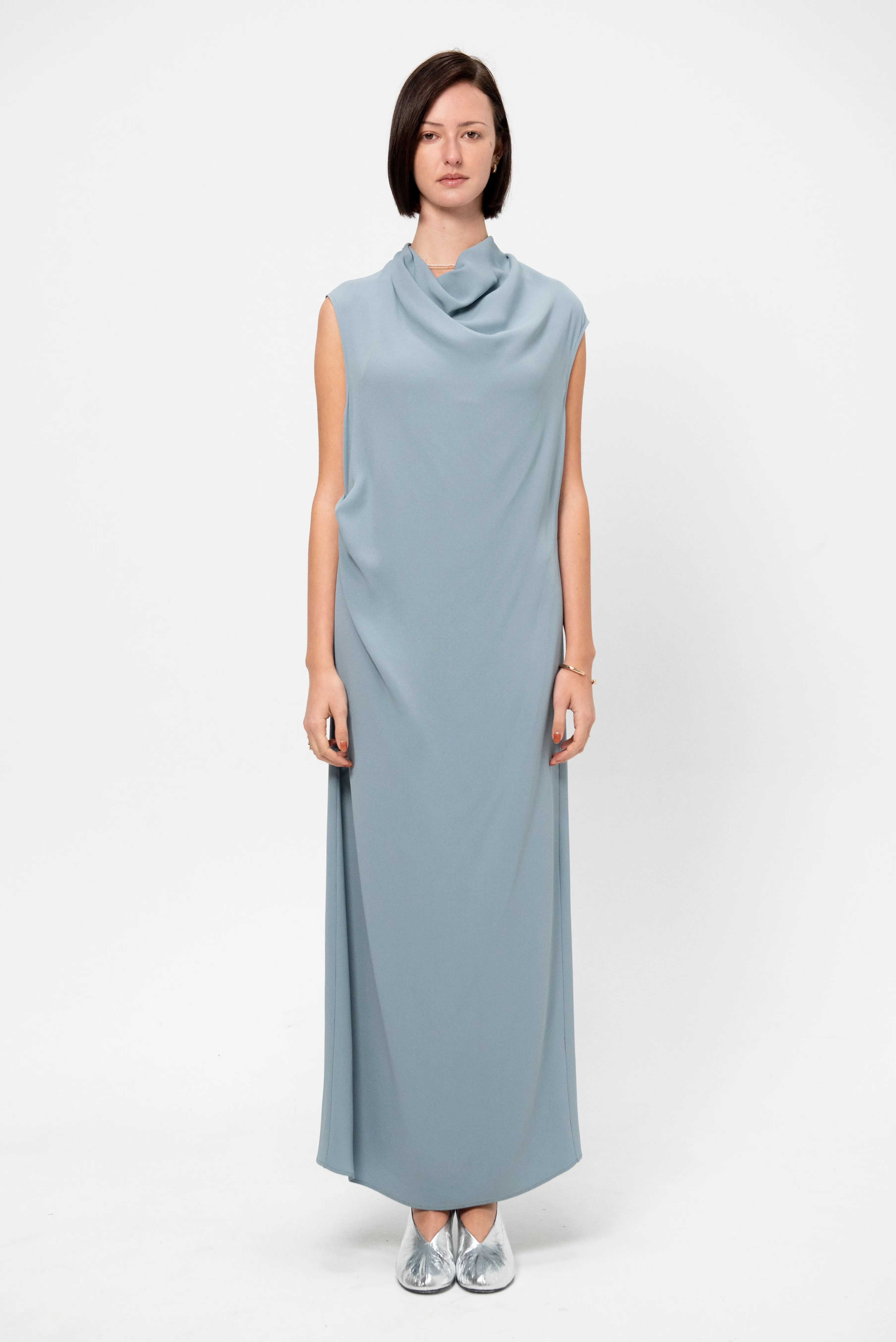 Draped Dress, Slate Blue sold by Kick Pleat product image thumbnail 3